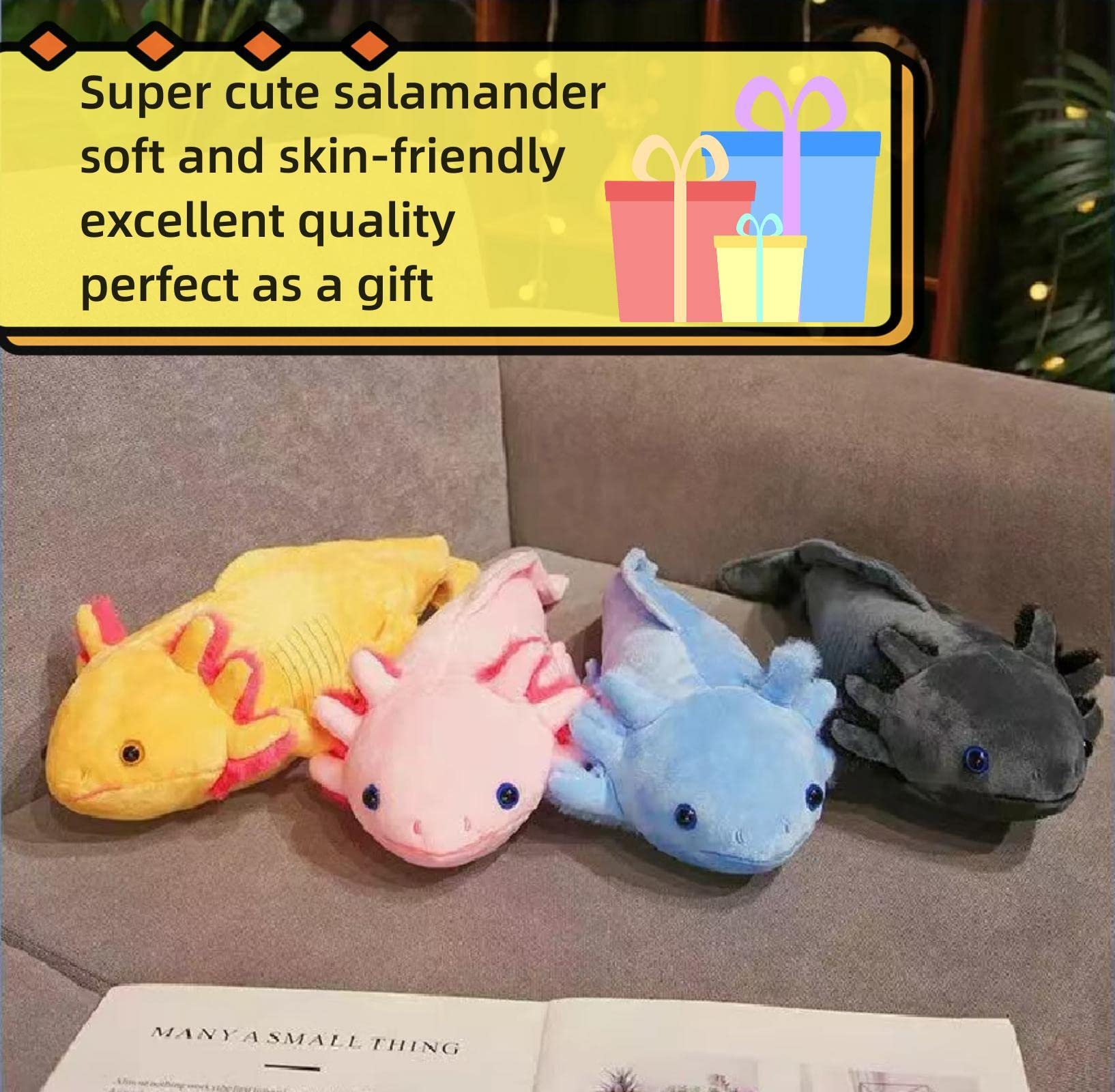 FRANKIEZHOU Realistic Axolotl Stuffed Animal - 19