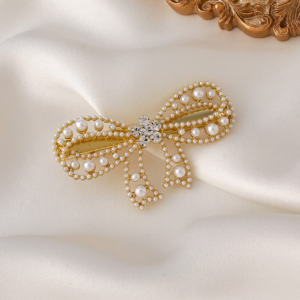 Beaupretty Large Pearl Hair Clips for Women & Girls - Elegant Bow Hair Barrettes & Fashion Hair Accessories | Perfect for Weddings, Parties & Everyday Wear