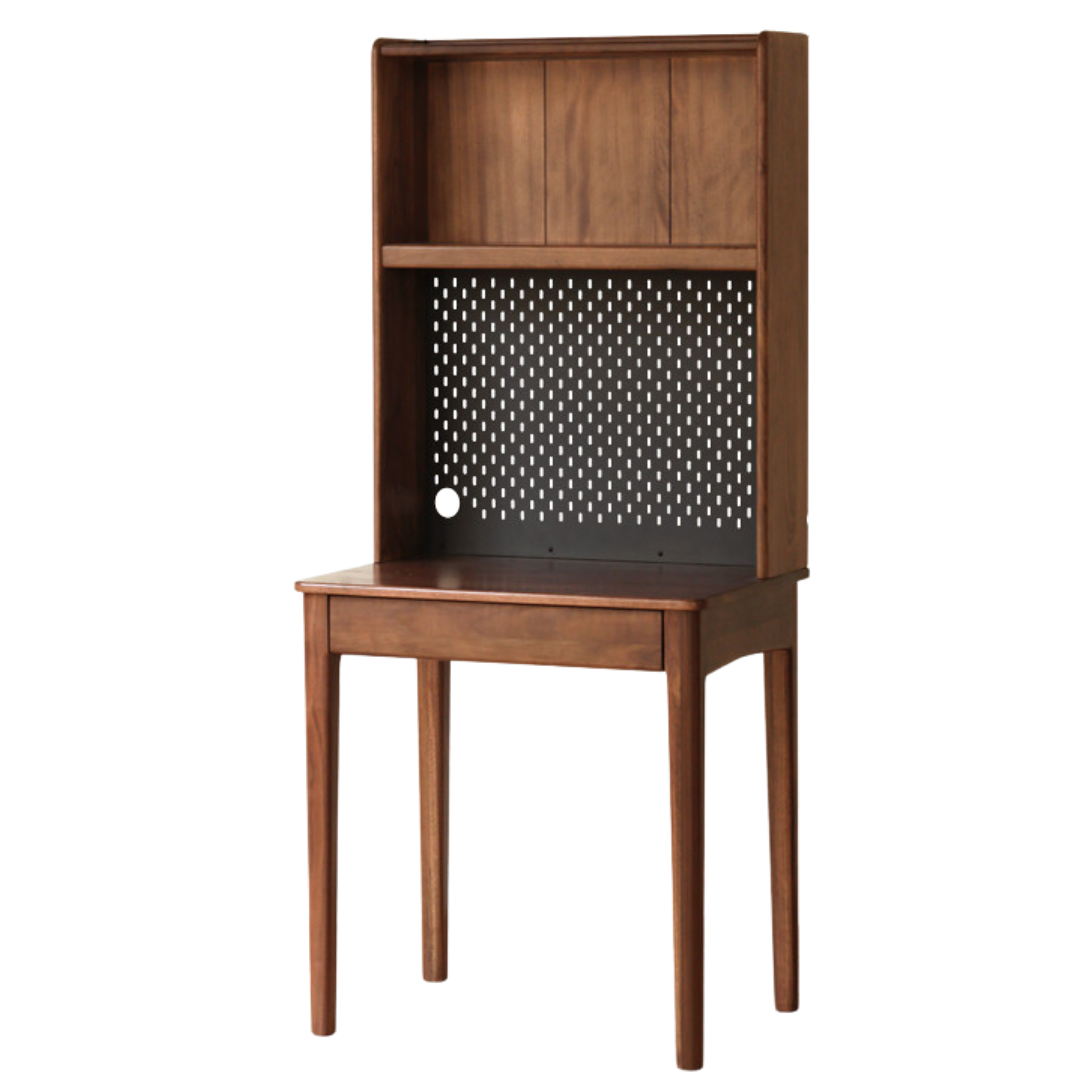 Solid Black Walnut Wood Desk Bookshelf - Stylish Home Office Storage & Display Shelf for Books, Decor & Workspace Organization