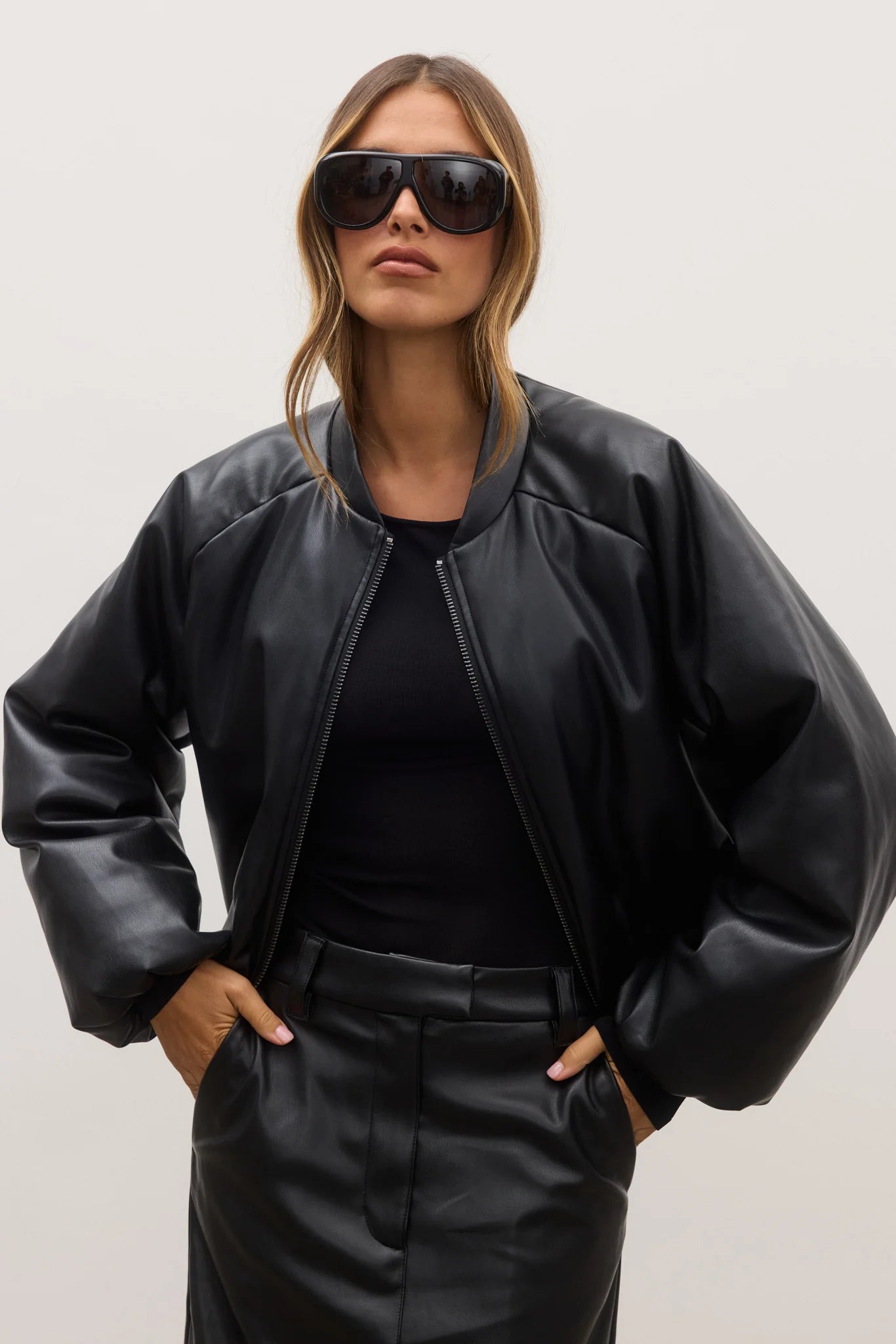 CECI Bomber Jacket for Women - Stylish Black Outerwear for Fall & Winter | Casual Streetwear & Outdoor Activities