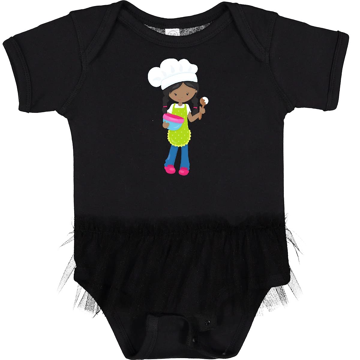 Inktastic African American Girl Baking Baker Bakery Infant Tutu Bodysuit - Cute Baby Outfit for Birthday, Photoshoot & Special Occasions