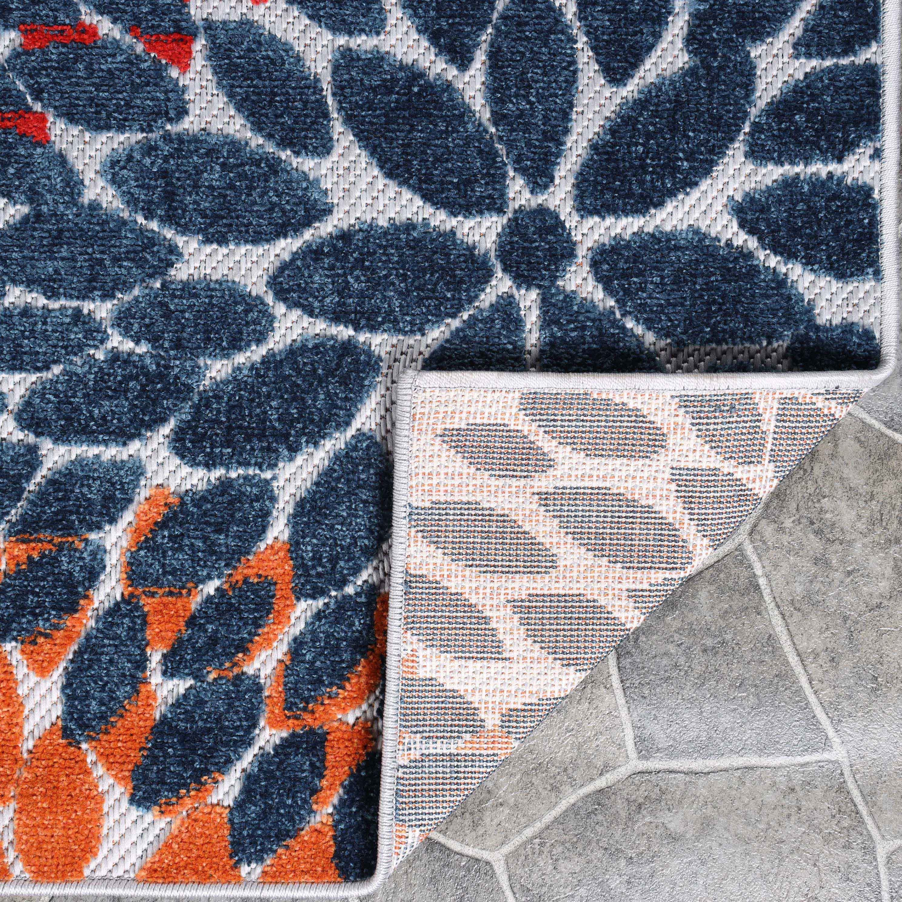 Premium Hydrangea Floral Medallion Area Rug - Indoor/Outdoor Use - Perfect for Living Room, Bedroom, Patio & Garden Decor