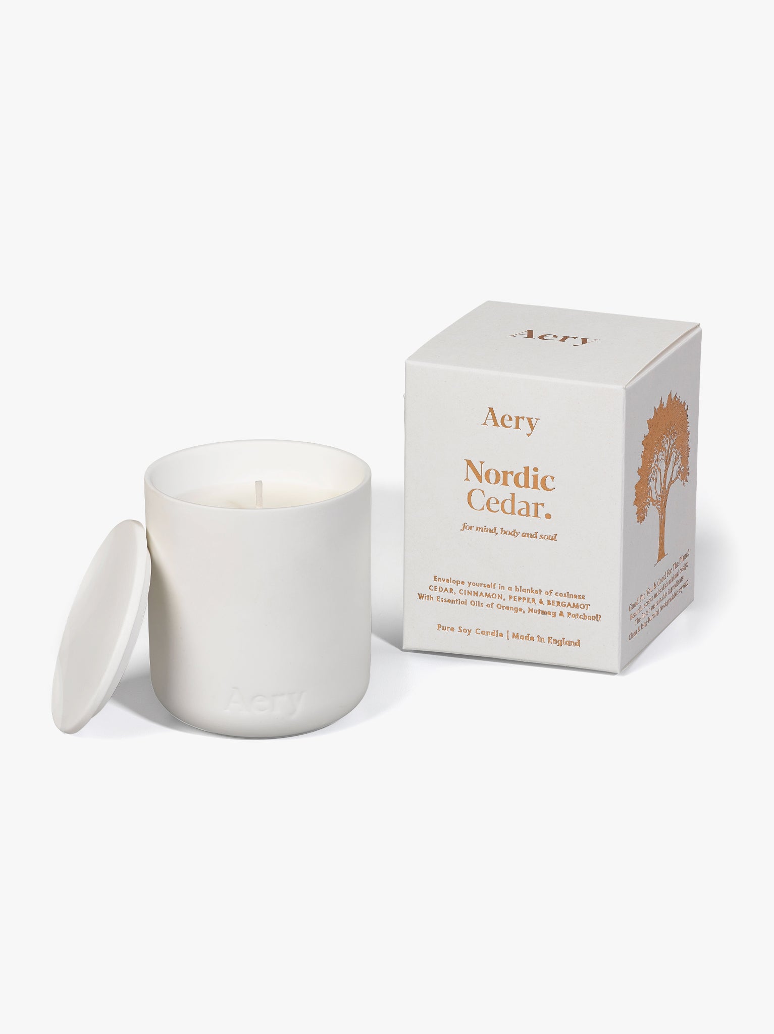 Aery Fernweh Collection Scented Candle - Nordic Cedar Fragrance for Home, Spa & Relaxation - Aromatherapy Soy Wax Candle for Cozy Evenings & Meditation