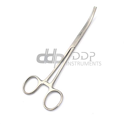 DDP Rochester Ochsner Forceps 8 Inch Curved Surgical Clamps with Horizontal Serrations & Teeth 1x2 - Ideal for Medical Procedures, Veterinary Use, and First Aid Kits