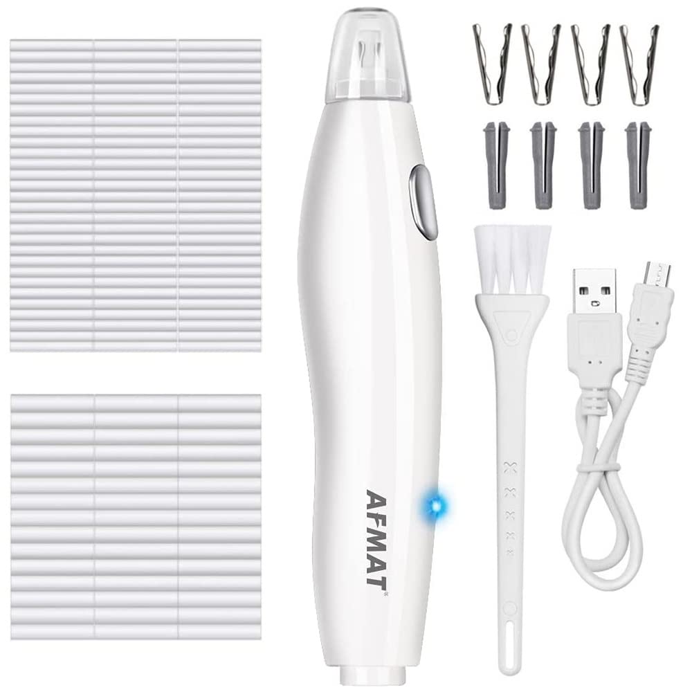 AFMAT Rechargeable Electric Pencil Sharpener & Eraser for Artists - Long Point Sharpener for 6-9.6mm Large Pencils with 140 Eraser Refills - Perfect for Sketching, Drawing & Art Class Supplies
