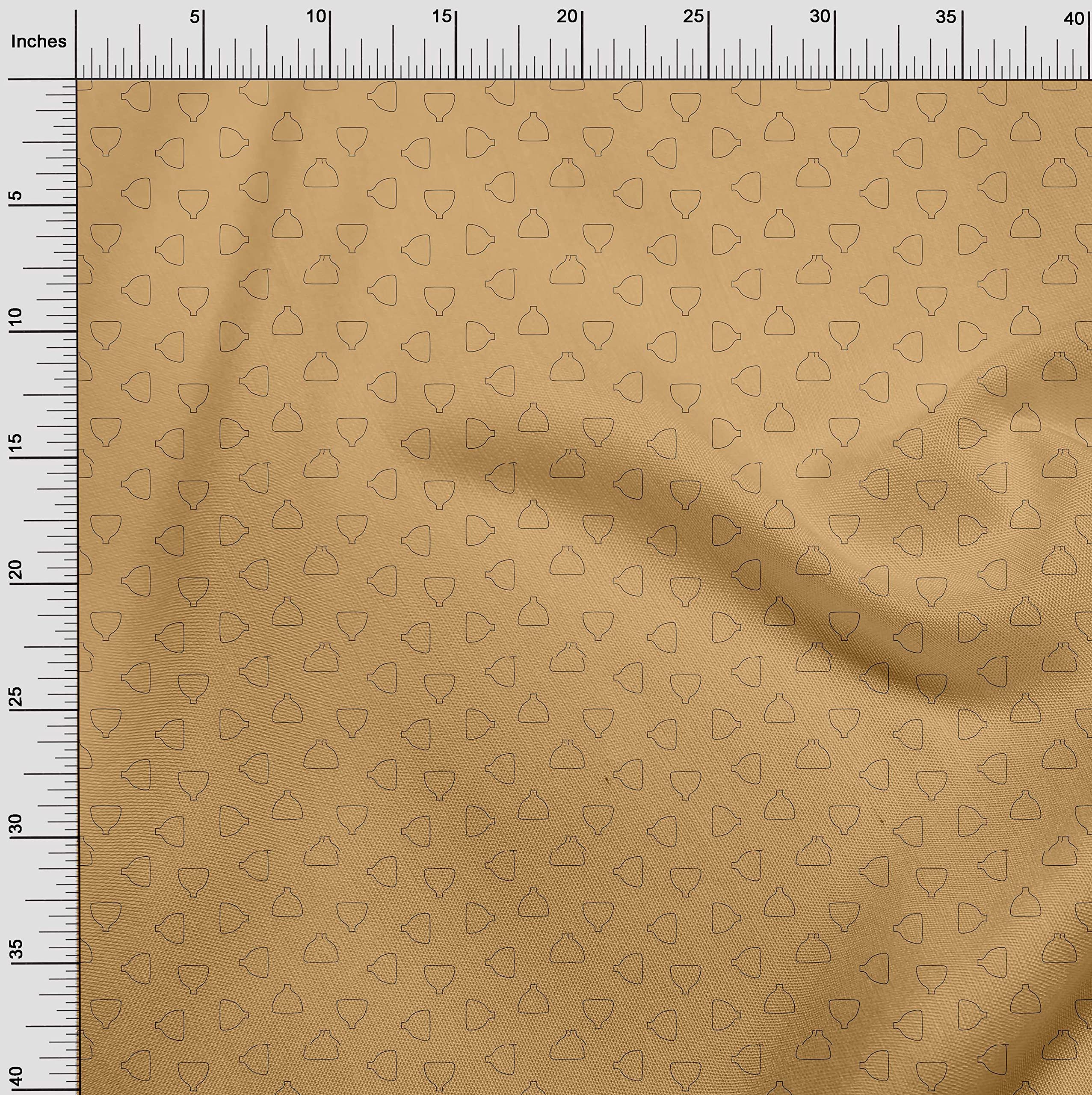 Premium 100% Cotton Poplin Fabric - Light Brown Floral Print, 56 Inch Wide for DIY Clothing, Quilting & Home Decor | Perfect for Dresses, Curtains, Table Runners & Craft Projects