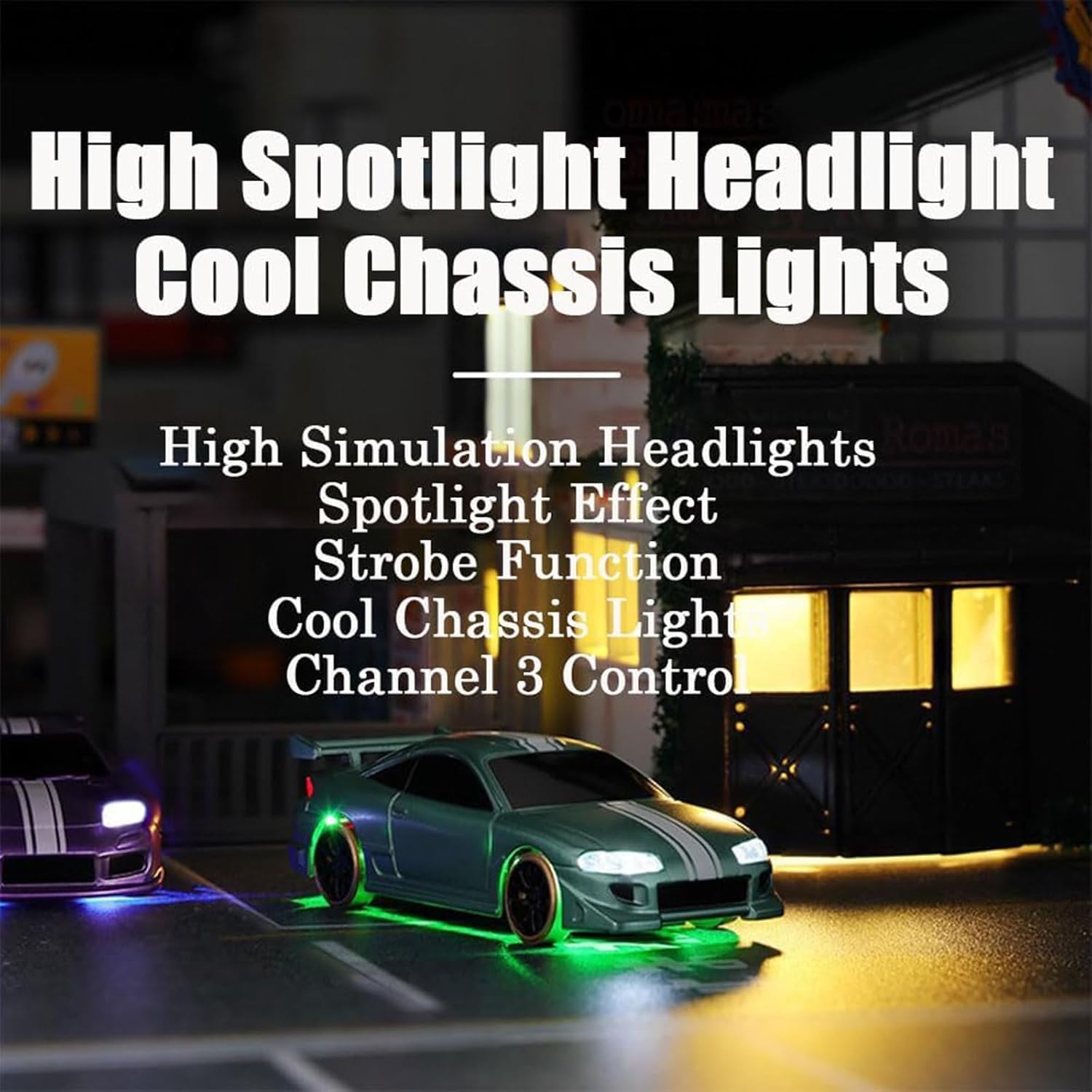 Drifty Boyz 1:76 Scale RC Drift Car - Mini Remote Control Drift Car with Underglow Lights for Kids & Adults (Red) - Perfect for Tabletop Racing, Indoor Drifting & Fun Family Playtime