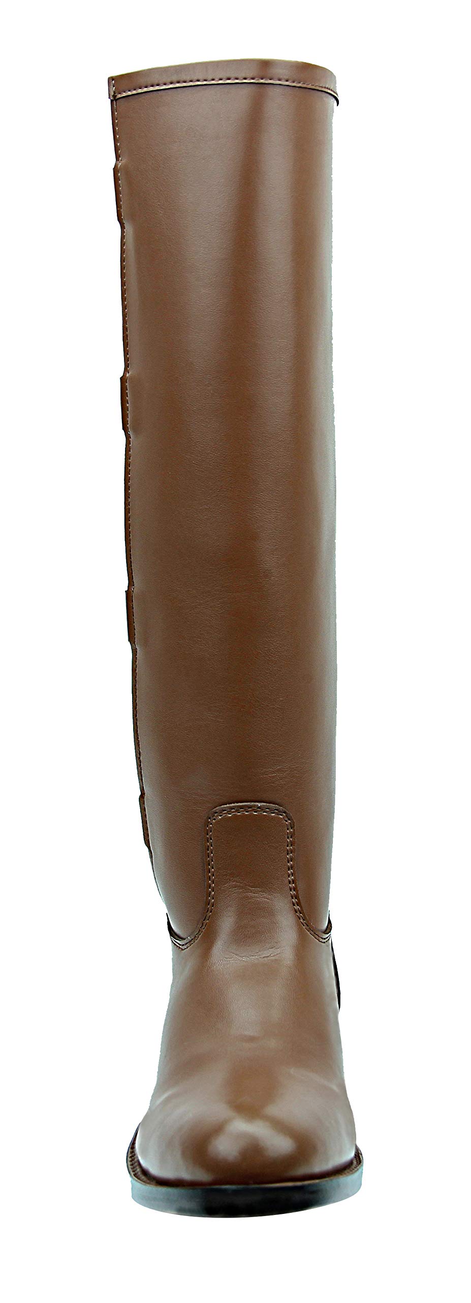 Women's Knee High Leather Equestrian Riding Boots - Tan Brown Equestrian Boots for Horseback Riding, Polo & Outdoor Activities