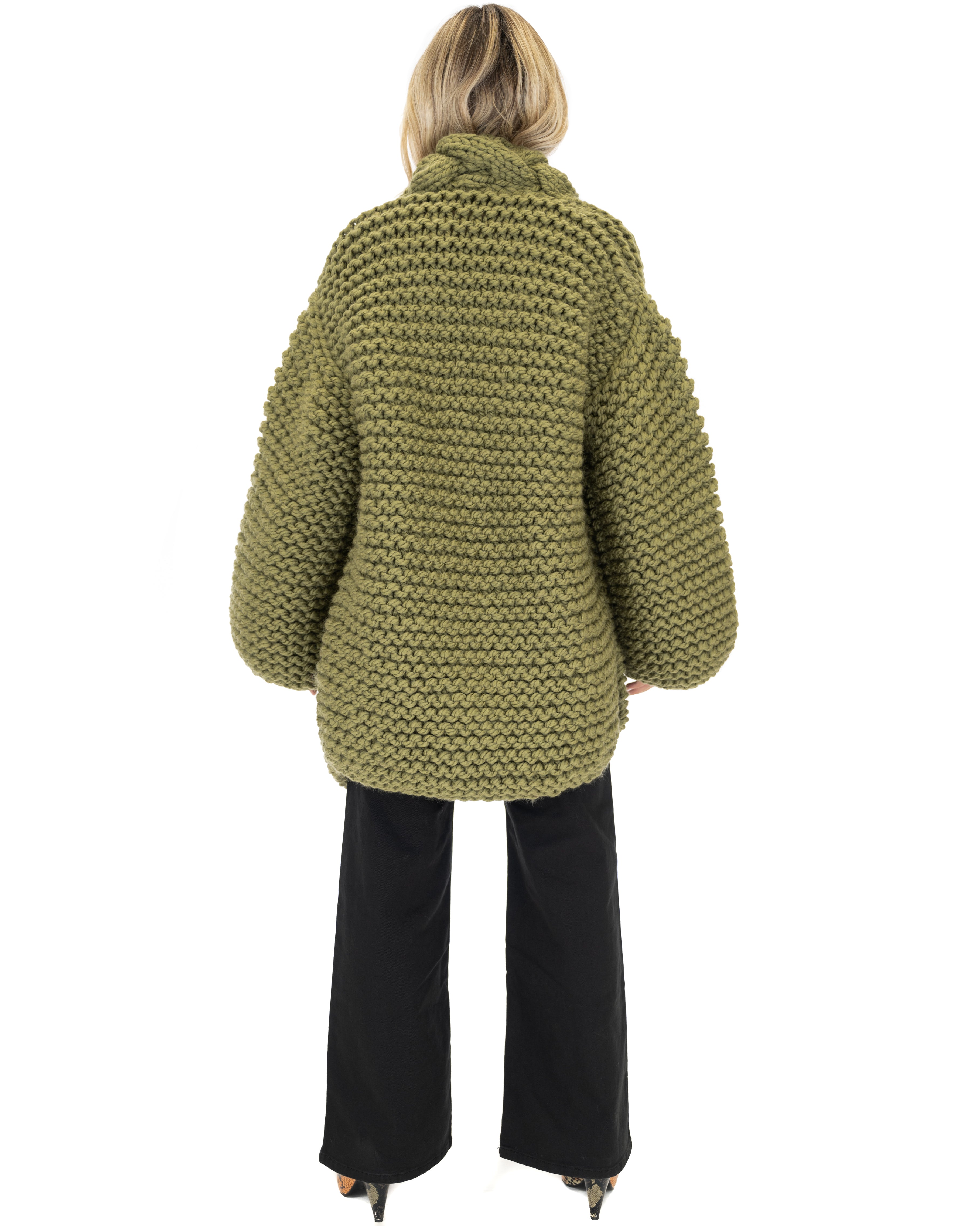 Women's Cable Knit Coat - Soft Wool Winter Jacket for Ladies - Perfect for Cold Weather, Office Wear & Casual Outfits