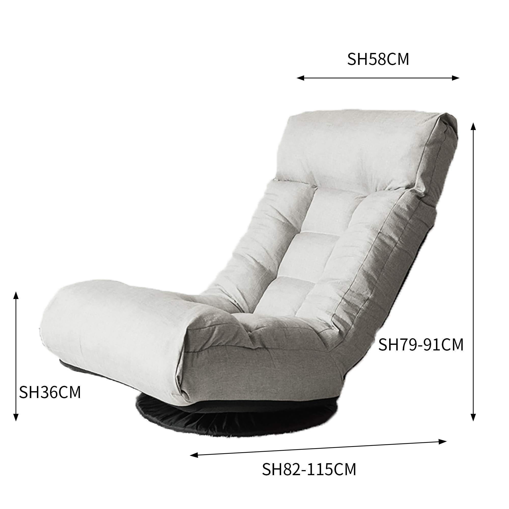 Ergonomic Floor Gaming Chair with Ottoman - Adjustable Swivel Seat for Comfortable Floor Sitting, Gaming, Reading & Meditation (Gray) - Perfect for Small Spaces, Living Rooms & Bedrooms