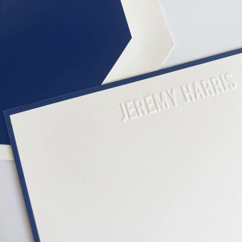 Custom Embossed Flat Cards - Personalized Stationery for Weddings, Invitations & Greeting Cards - Elegant Monte Design for Special Occasions