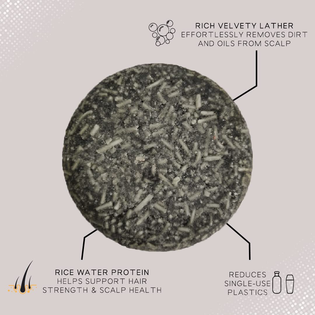 Aaranyam Detoxing Charcoal Shampoo Bar 100g with Castor & Tea Tree Oil - Hydrating Moisturizing Shampoo for Oily Hair & Scalp - Anti-Dandruff Treatment - 100% Biodegradable Shampoo Bar for Men & Women - Perfect for Travel, Gym & Eco-Friendly Hair Care