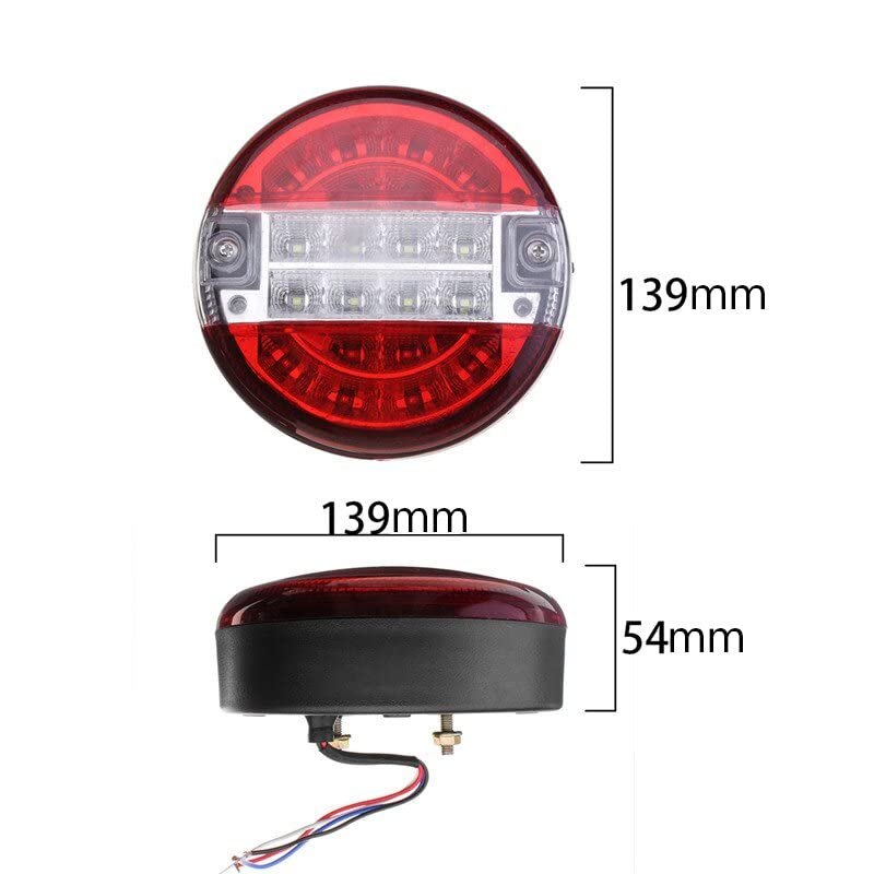 Universal LED Tail Side Marker Light - Red & Amber Front Rear Clearance Light with Turn Signal & Parking Indicator for Trailer Truck Night Driving | Durable Waterproof Design for Heavy Duty Vehicles & Commercial Transport