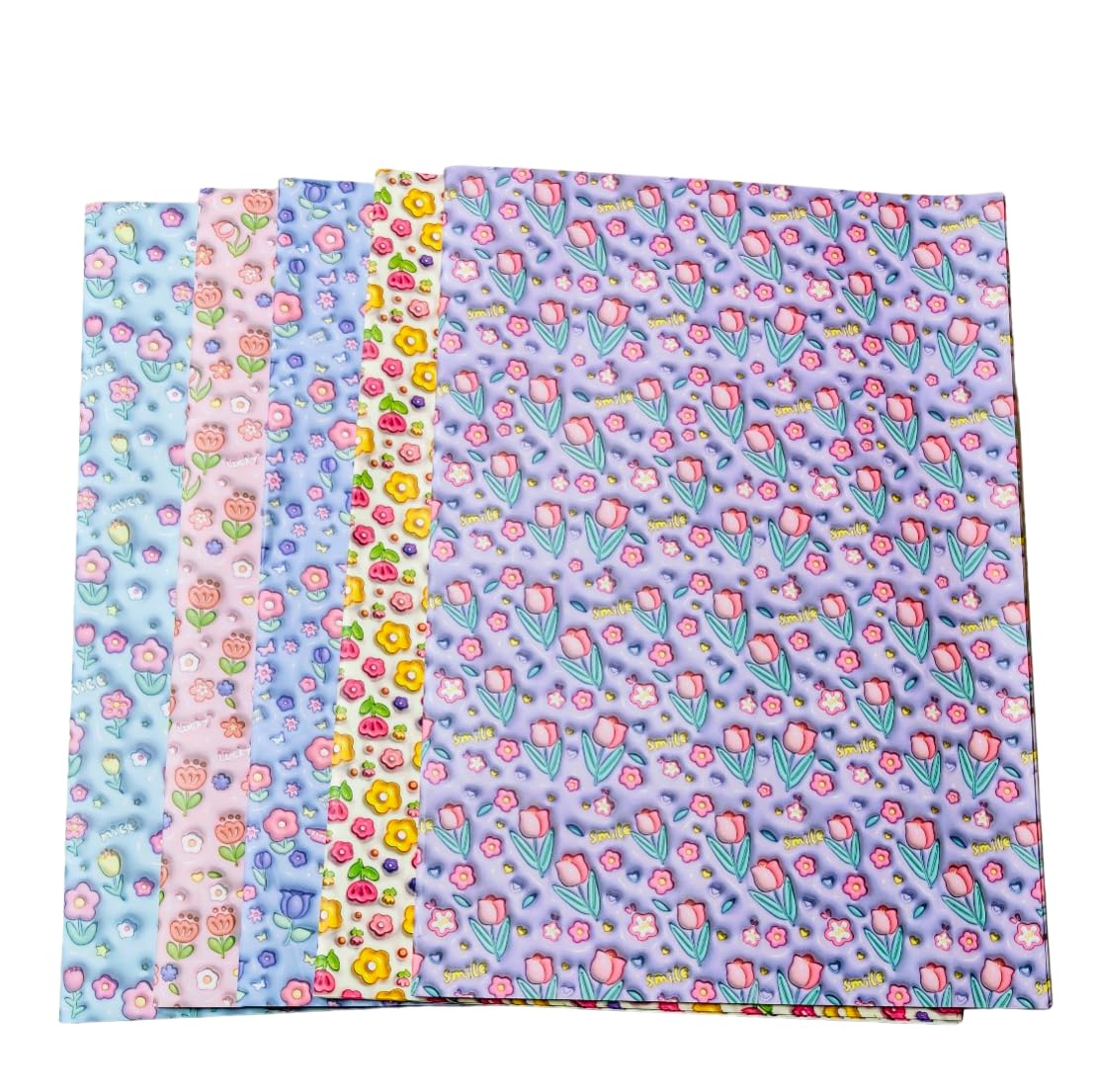Premium 3D Effect Gift Wrapping Paper - 40cm x 50cm Floral Print Sheets (Pack of 8, Multicolor Mix) - Elegant Present Wrapping for Birthdays, Weddings & Holidays