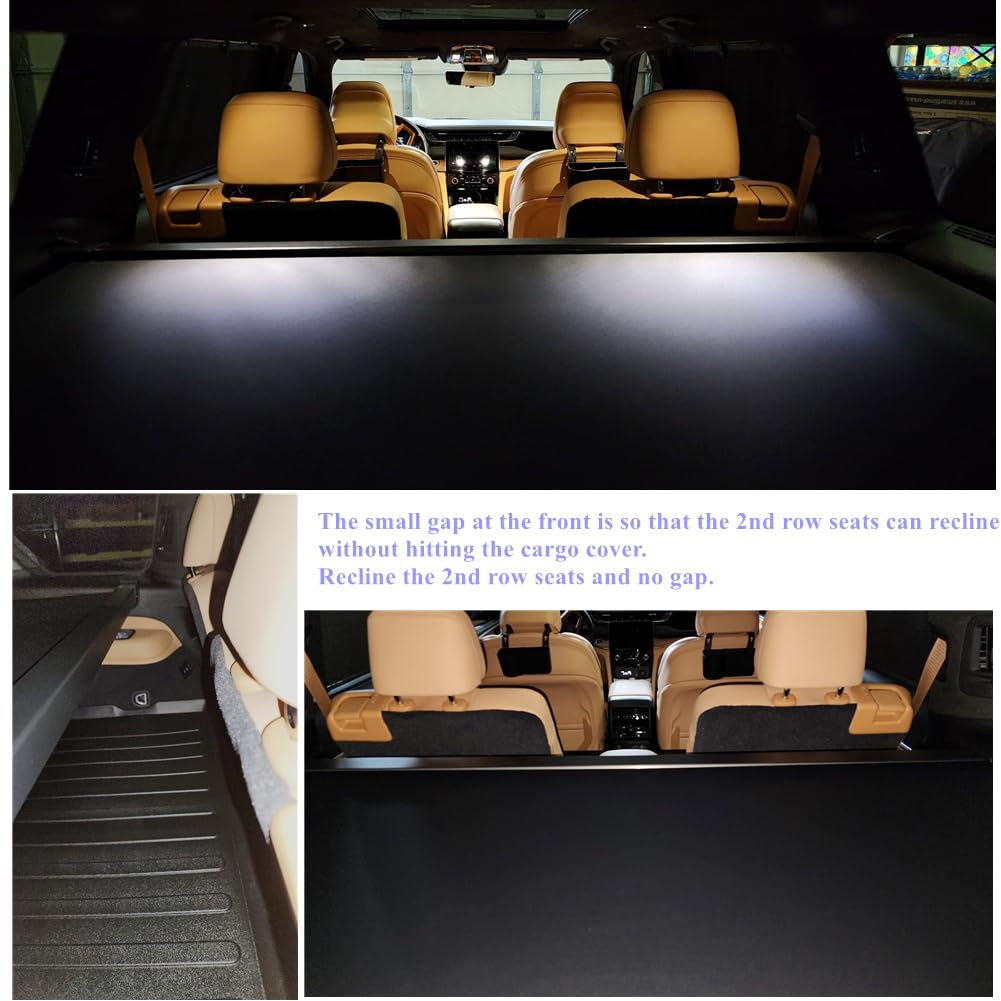 2022-2025 Jeep Grand Cherokee (WL) 4XE Rear Cargo Cover - Retractable Privacy Shade & Security Screen for 2-Row SUVs | Perfect for Road Trips, Grocery Storage & Luggage Protection