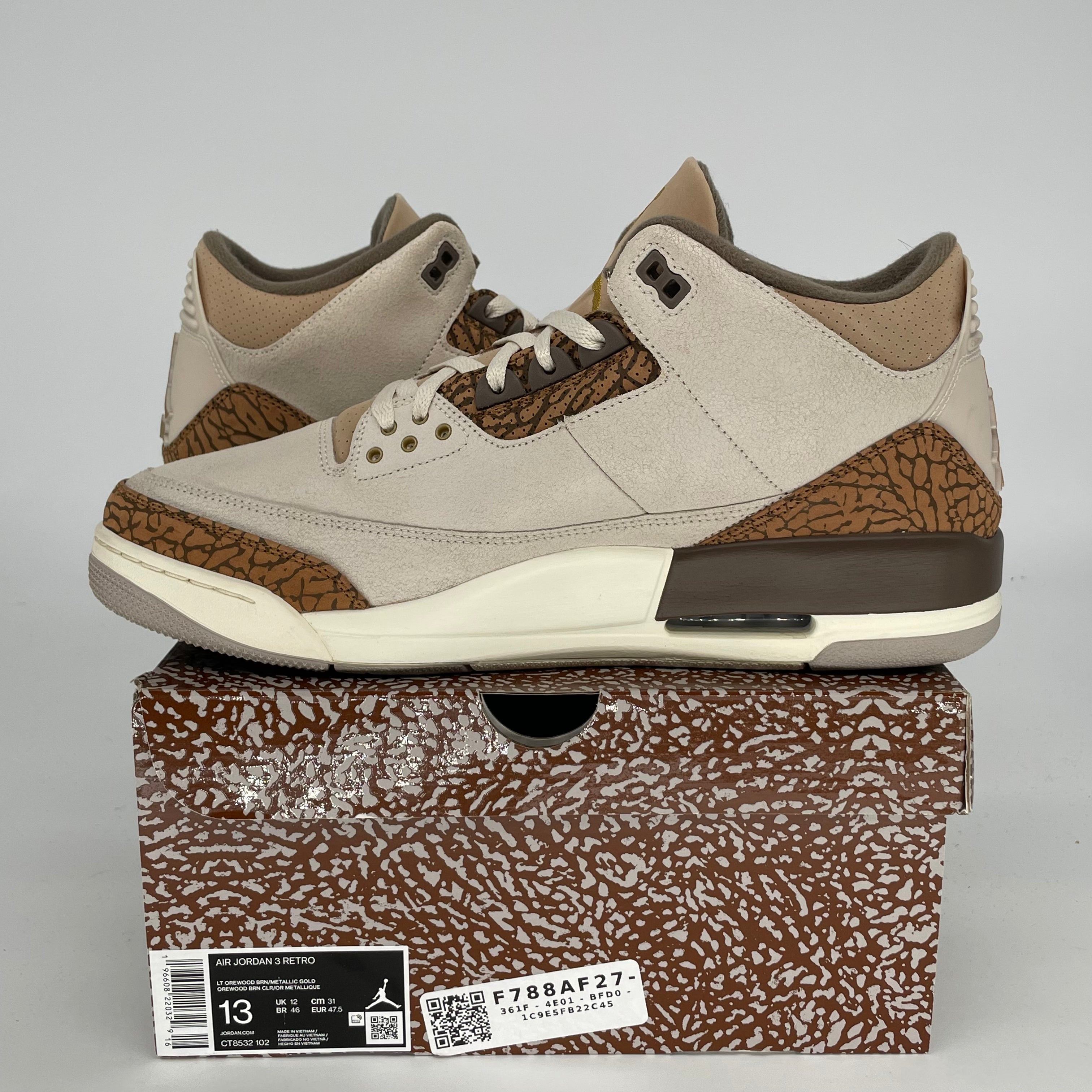 AIR JORDAN 3 PALOMINO Men's Basketball Shoes Size 13 - Retro Style Sneakers CT8532-102 | Perfect for Streetwear, Casual Outfits & Basketball Games