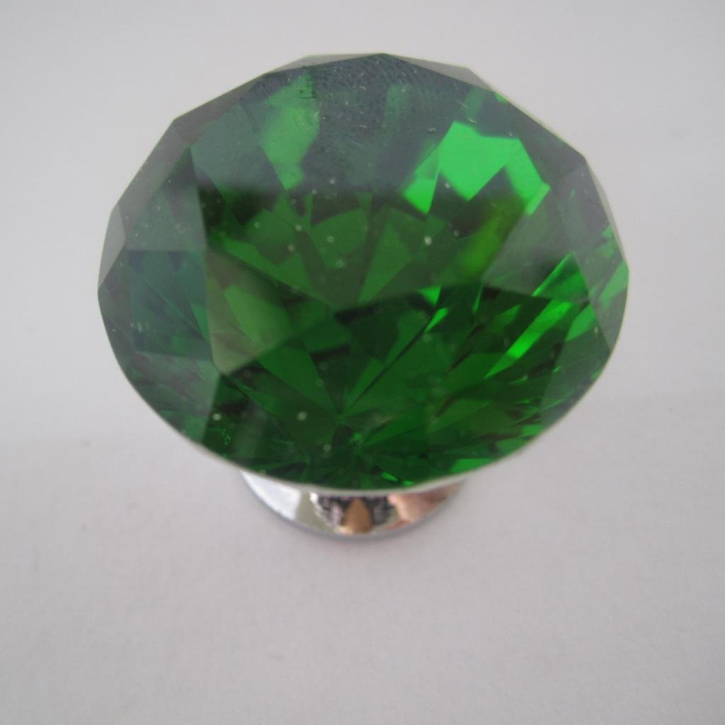 30mm Crystal Glass Cabinet Knobs - Pack of 8, Green Dresser Drawer Pull Handles for Wardrobe, Closet & Furniture - Elegant Home Decor Upgrade