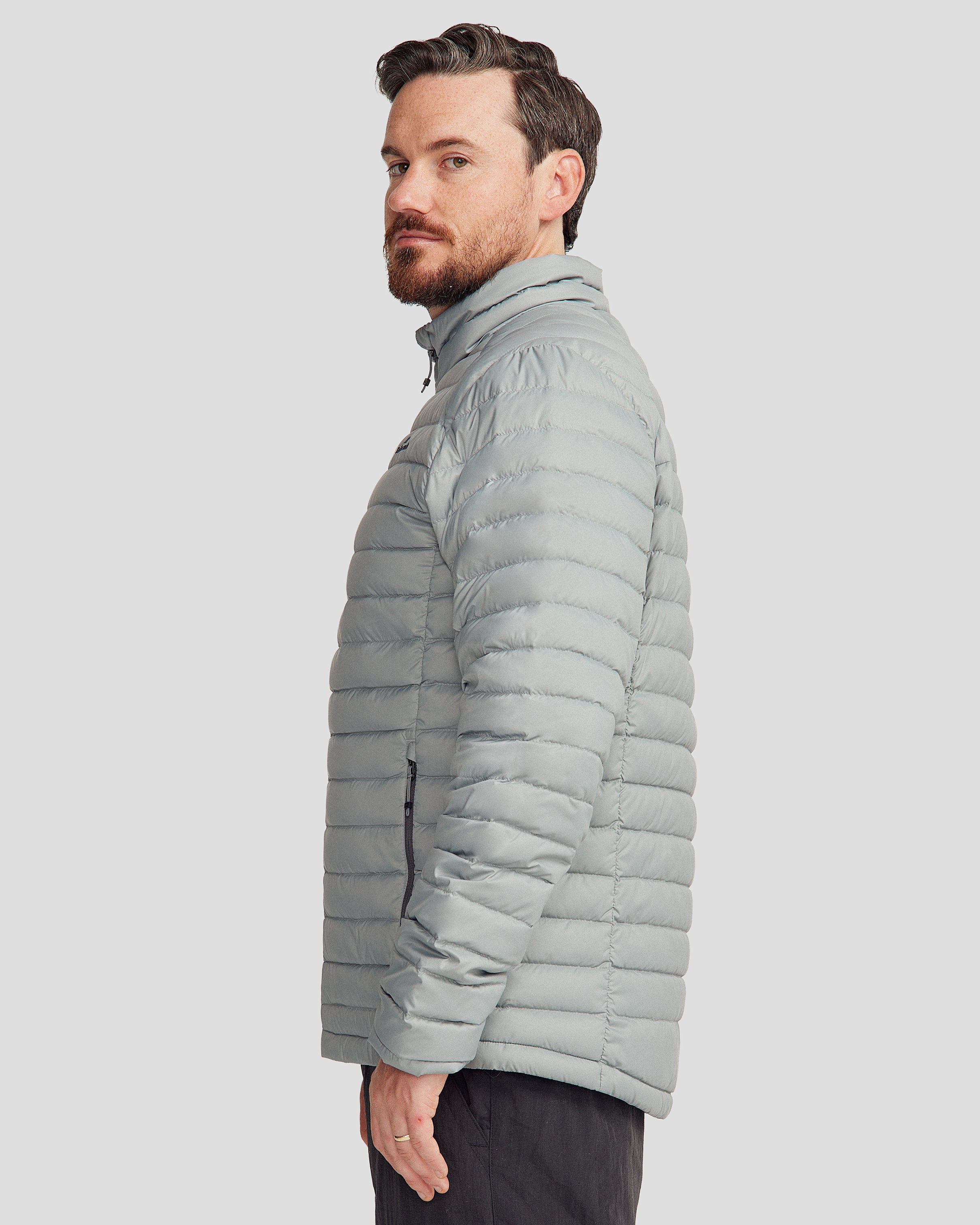 Men's Heli Down Jacket v4 - Lightweight Moon White Winter Coat for Hiking & Outdoor Activities