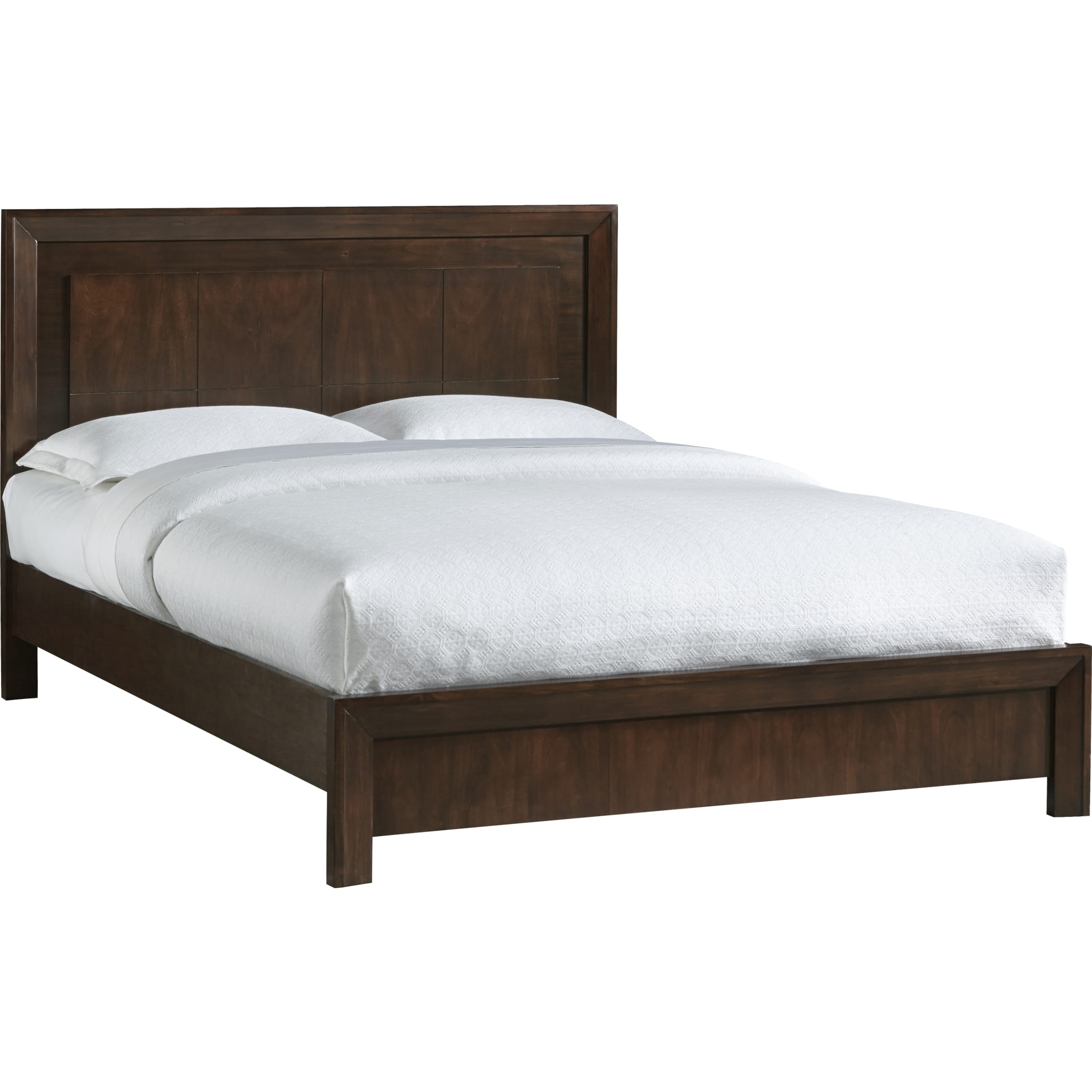 Chocolate Brown Solid Wood Platform Bed Frame - Queen Size, Modern Minimalist Bedroom Furniture for Small Spaces & Apartments - Easy Assembly & Sturdy Support