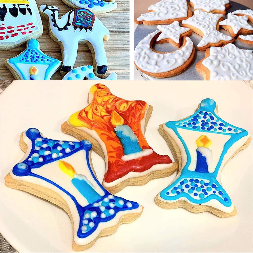 6-Piece Islamic Ramadan Cookie Cutter Set - Eid Mubarak Party Decorations, DIY Fondant Cake Baking Tools for Holiday Cookies, Cupcakes & Home Decor