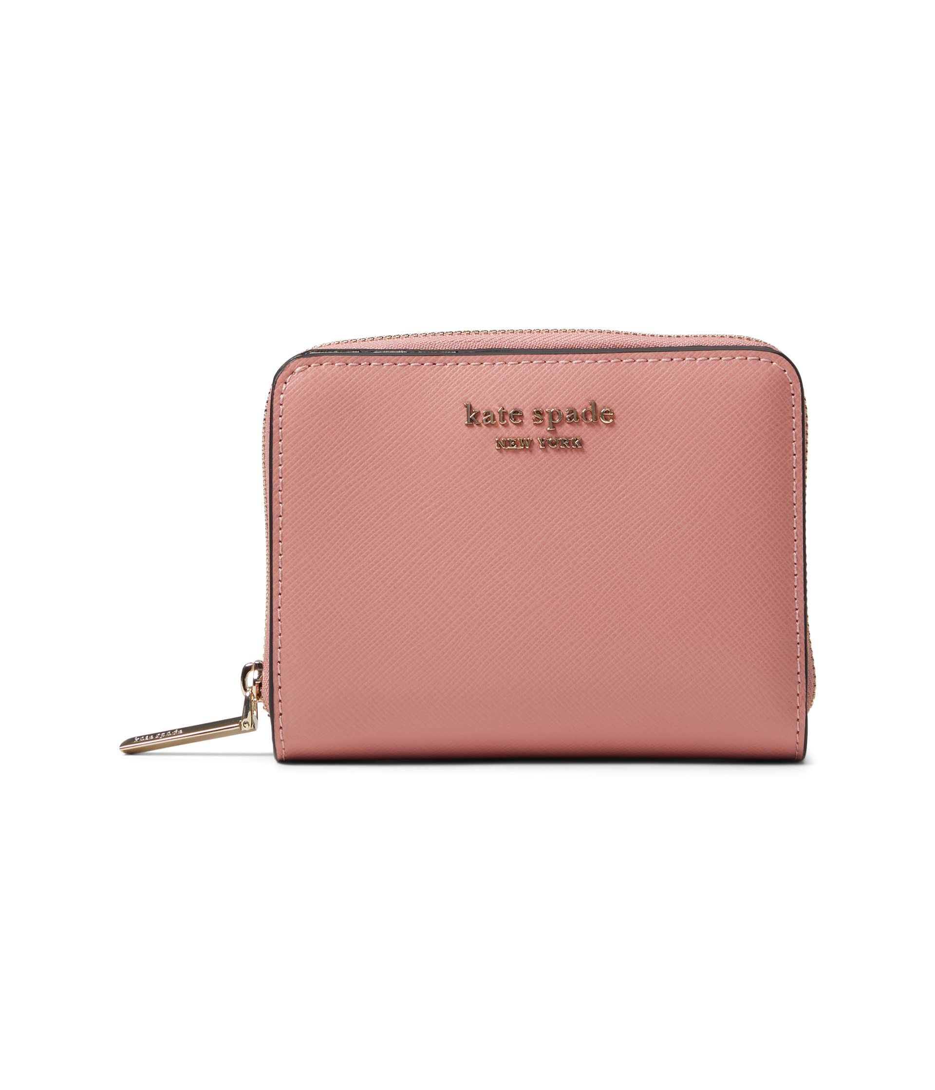 Kate Spade New York Spencer Small Compact Wallet in Serene Pink - Slim RFID-Blocking Card Holder for Women | Perfect for Everyday Use, Travel & Minimalist Lifestyle