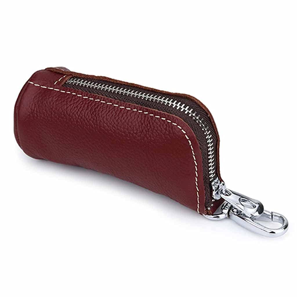Stylish Leather Key Holder for Women & Men - European & American Design Unisex Keychain with Wallet - Perfect for Everyday Use, Travel & Gifting (Color: C)