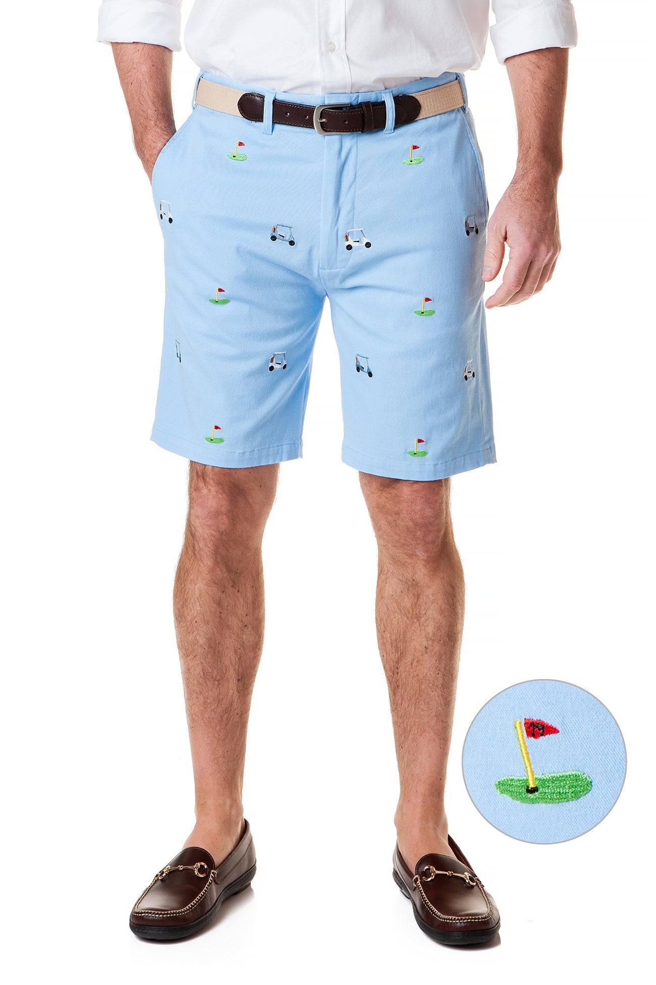 Cisco Short Stretch Twill Liberty Golf Polo Shirt with Tee Time Design - Perfect for Golf Outings & Casual Wear