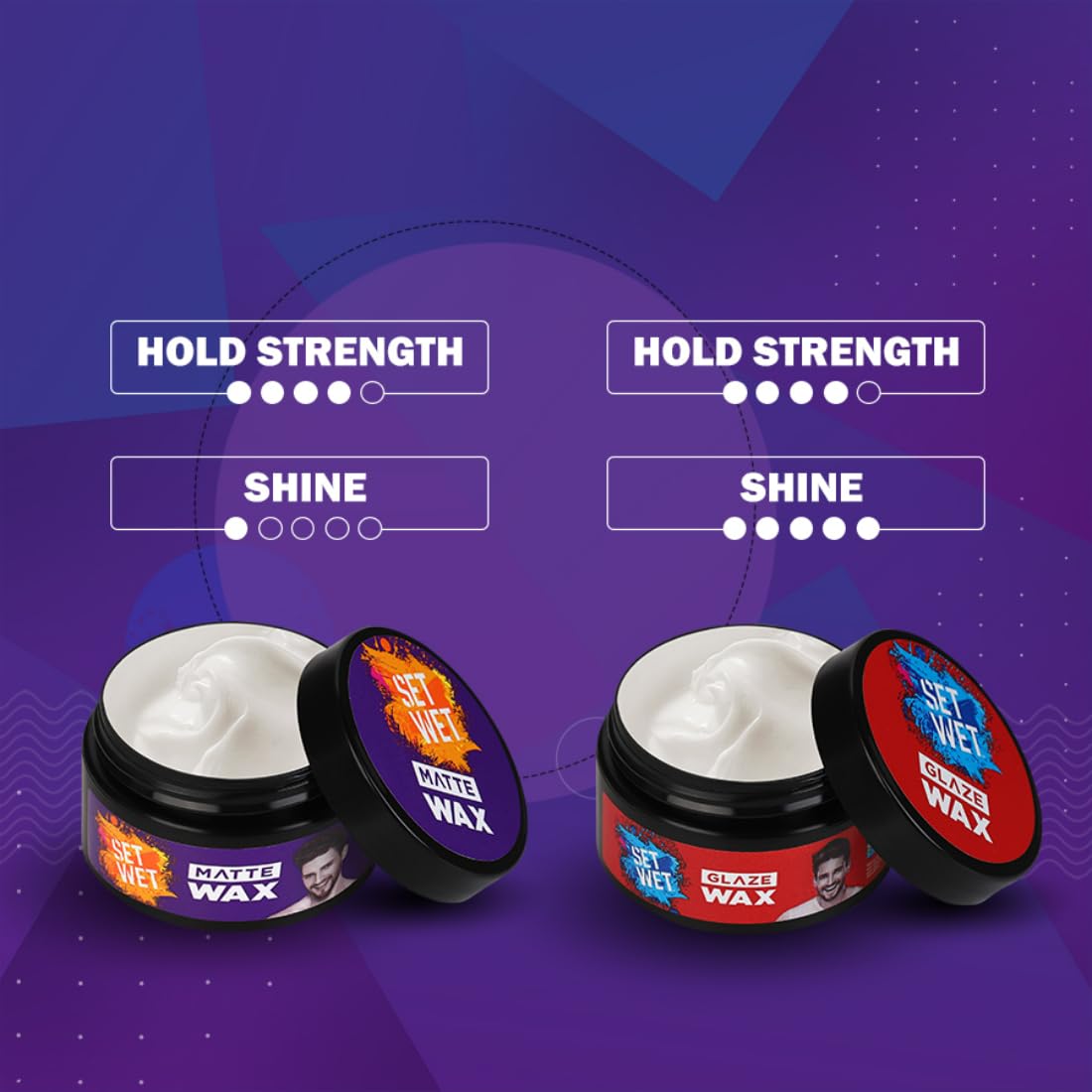 Set Wet Hair Wax For Men - Matte Finish, 60g | Strong Hold Styling Wax, Restylable Anytime, Easy Wash Off | Paraben & Sulphate Free, Alcohol Free | Perfect for Daily Styling, Parties & Professional Looks