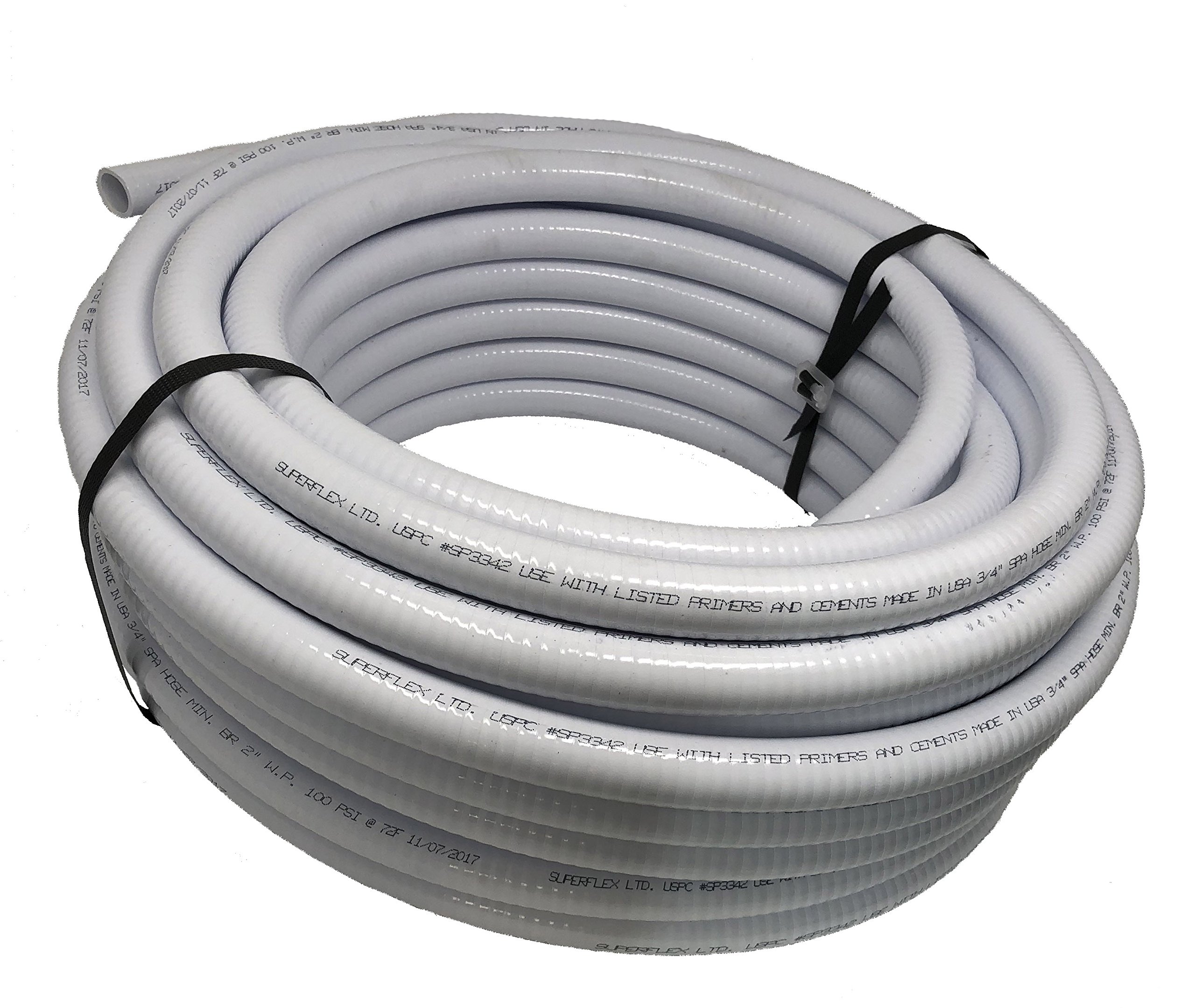 Sealproof 2-Inch Flexible PVC Pipe - 25 FT White Schedule 40 Pool & Spa Hose | Durable USA-Made PVC Tubing for Water Filtration, Hot Tubs & Plumbing Systems
