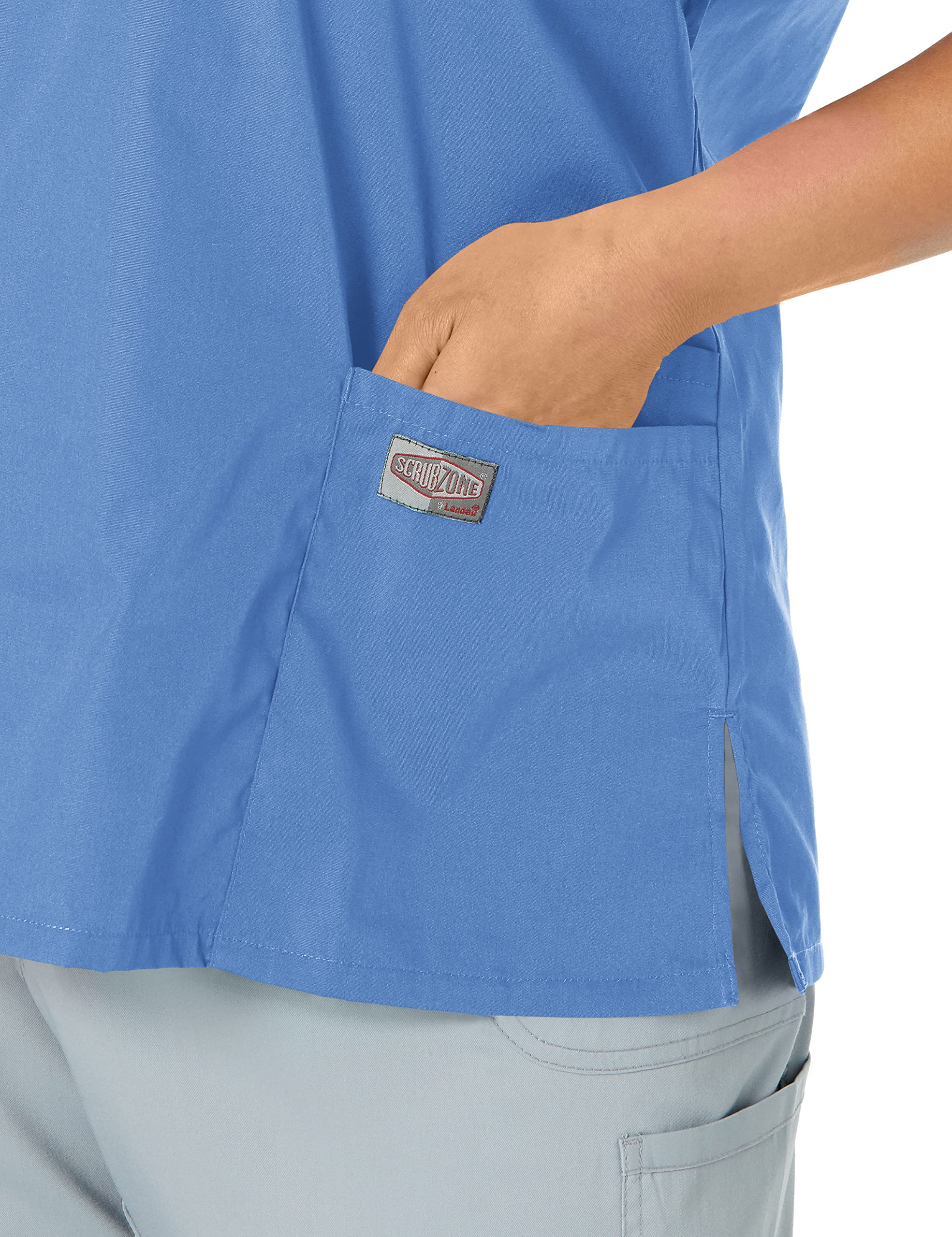 Landau Scrub Zone Relaxed Fit 2-Pocket V-Neck Scrub Top for Women 70221 | Comfortable Medical Uniform for Nurses & Healthcare Professionals | Perfect for Hospitals, Clinics & Long Shifts