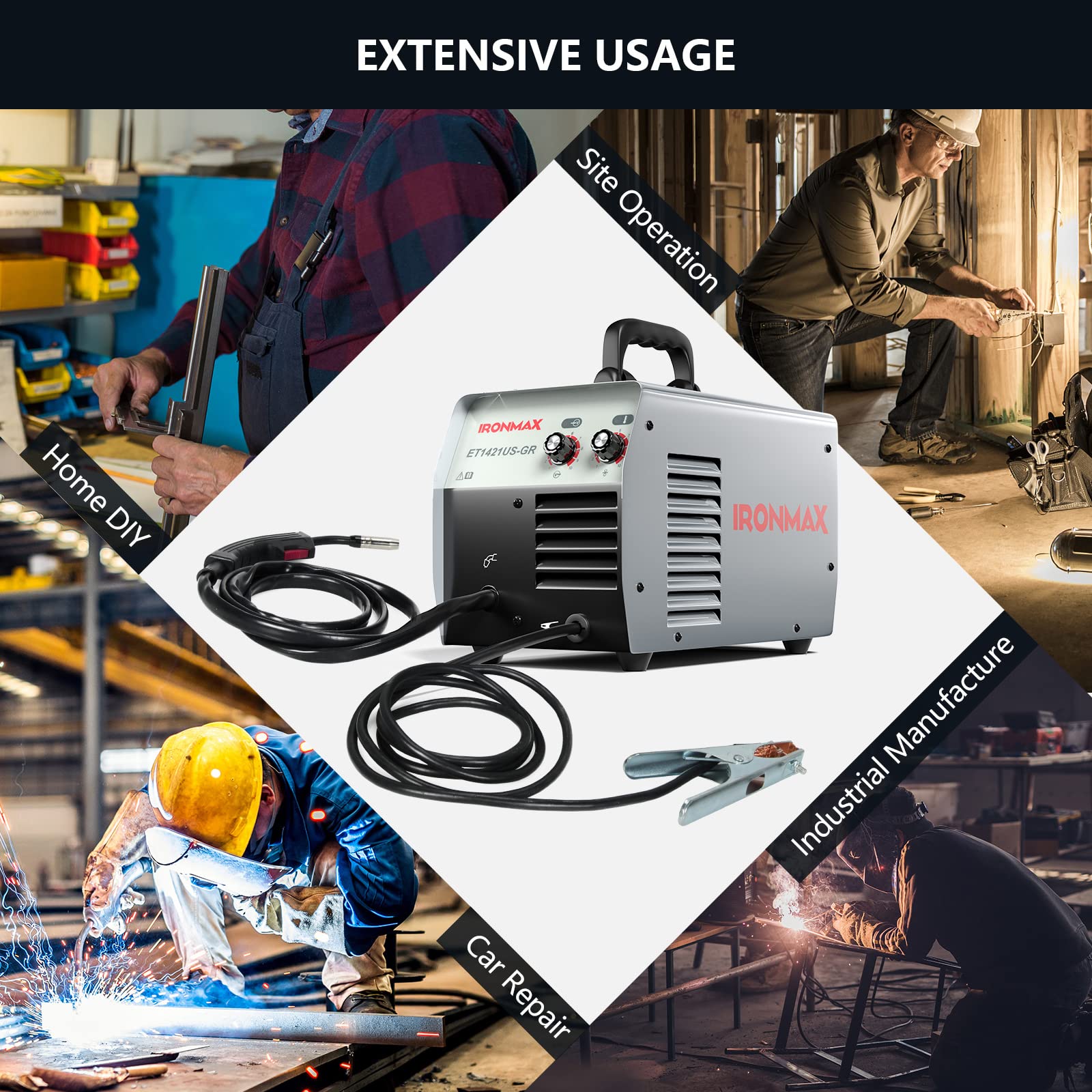 Goplus MIG 140 Welder - 120V Flux Core Welding Machine with IGBT Inverter Technology, Integrated MIG Torch & Earth Clamp (Includes Bonus Adapter & Contact Tips) - Perfect for DIY Projects, Home Repairs, and Metal Fabrication