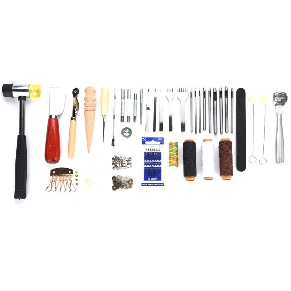 42Pcs Leather Craft Tools Set - Professional DIY Stitching & Sewing Kit for Leatherworking