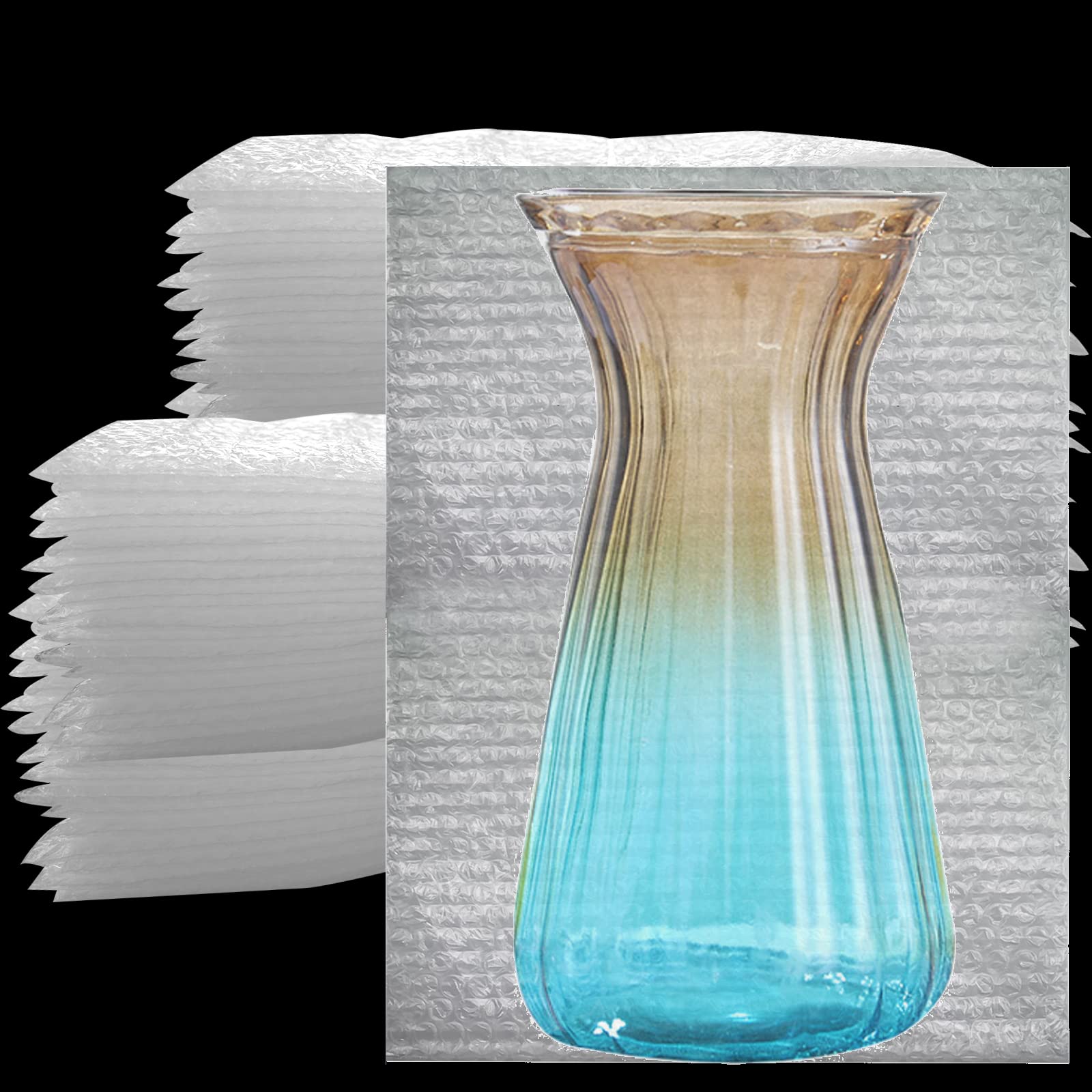 50Pcs 12x16 Inch Clear Bubble Cushioning Bags - Double Walled Bubble Pouches for Shipping, Moving & Storage - Protective Packaging for Dishes, Glasses, Plates - Ideal for Ecommerce, Home & Office Packing Supplies