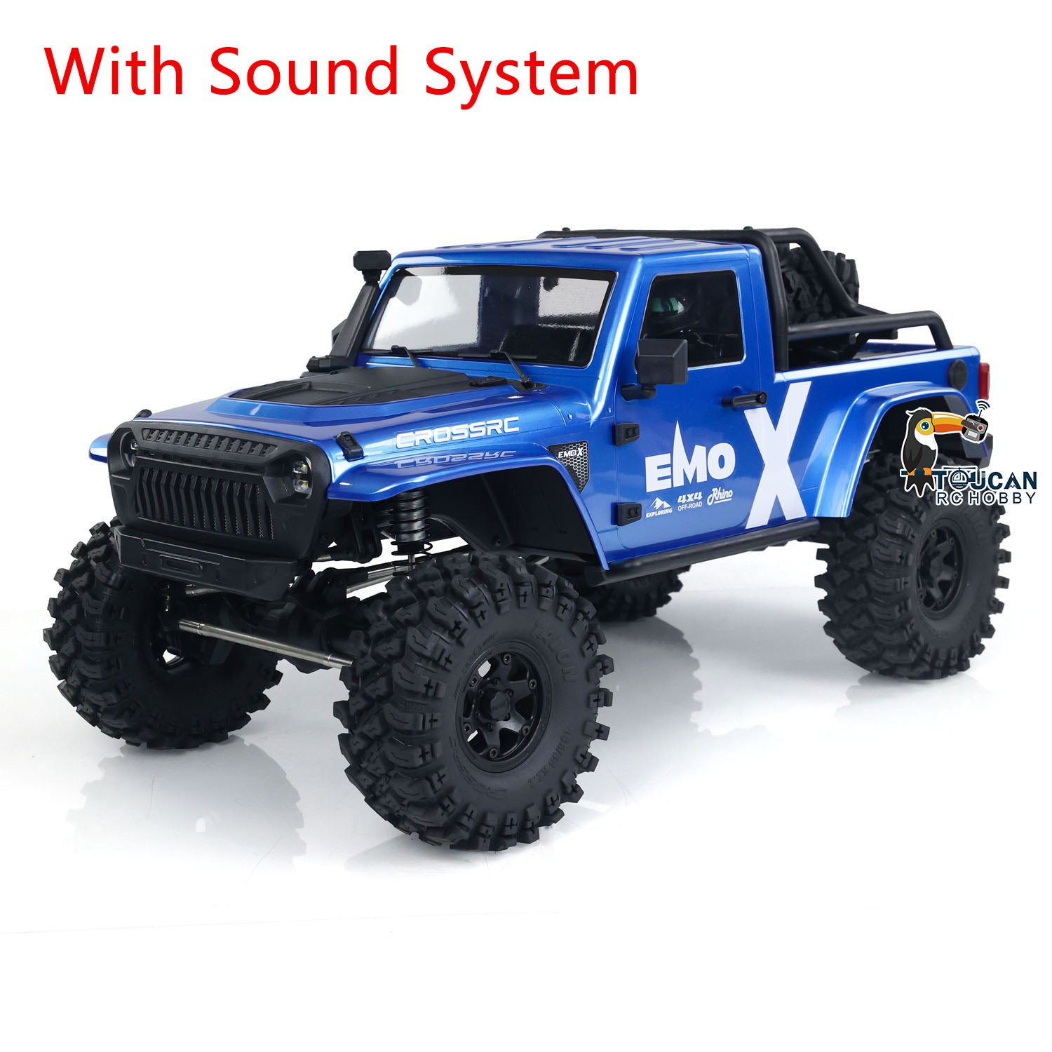 1/8 Scale CROSS RC EMOX 4WD Off-Road RC Crawler Truck with Light & Sound, 2-Speed Transmission - Ready-to-Run Hobby Grade Remote Control Car for Rock Crawling, Trail Adventures & Backyard Driving