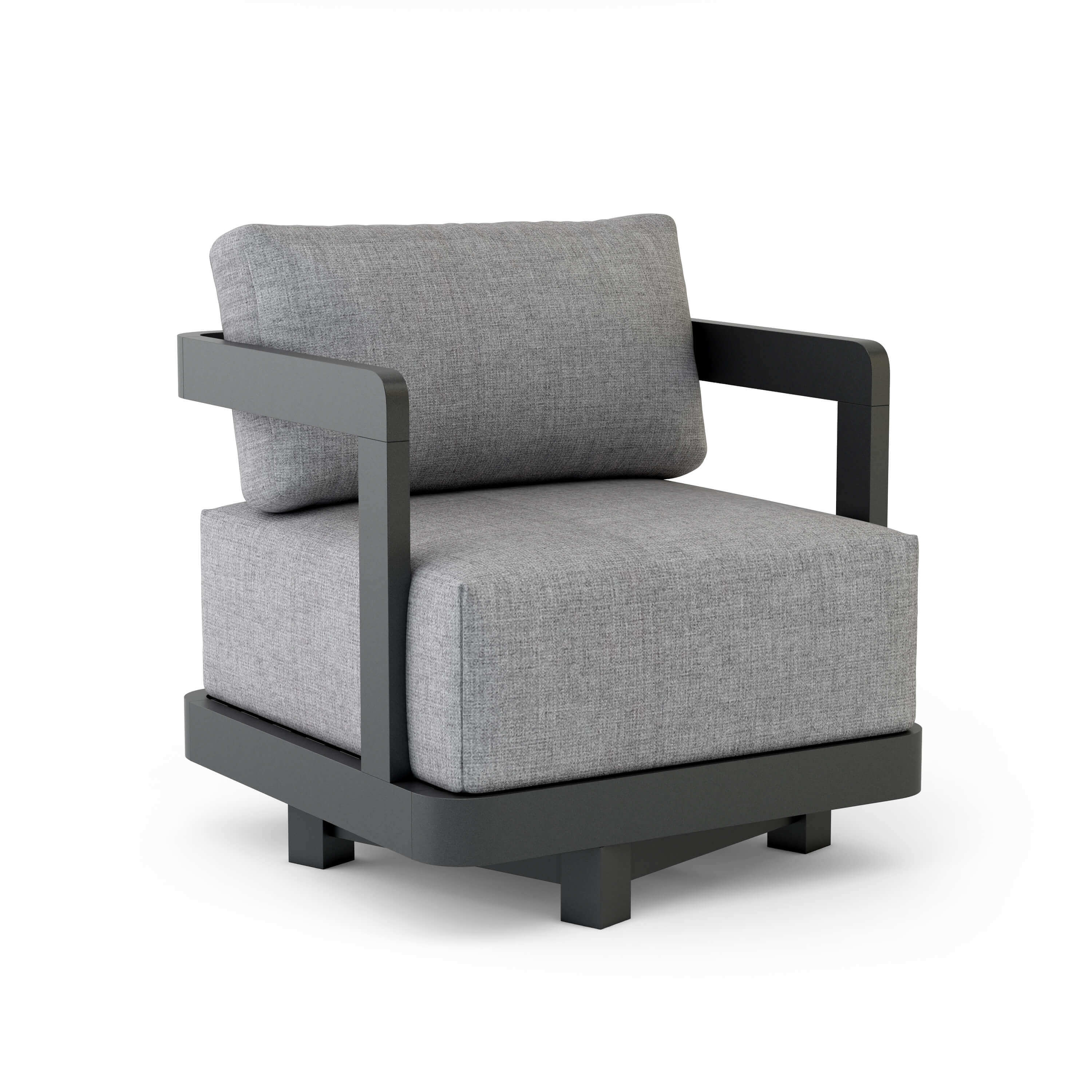 Granada Deep Seating Aluminum Swivel Armchair - Outdoor Patio Lounge Chair with Cushion for Garden, Poolside & Backyard Relaxation
