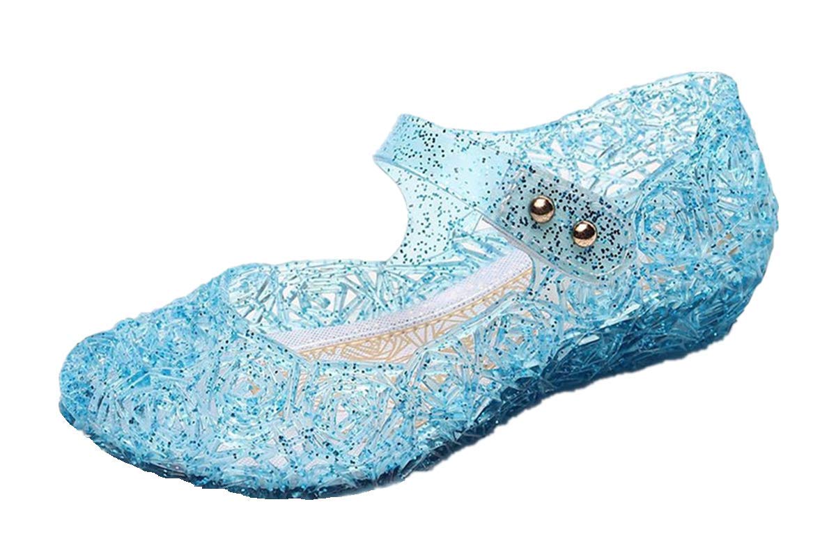 YouKD Girls Princess Cosplay Shoes - Sparkling Crystal Jelly Sandals for Dress Up, Halloween Costumes & Birthday Parties | Comfortable & Stylish Kids' Play Shoes