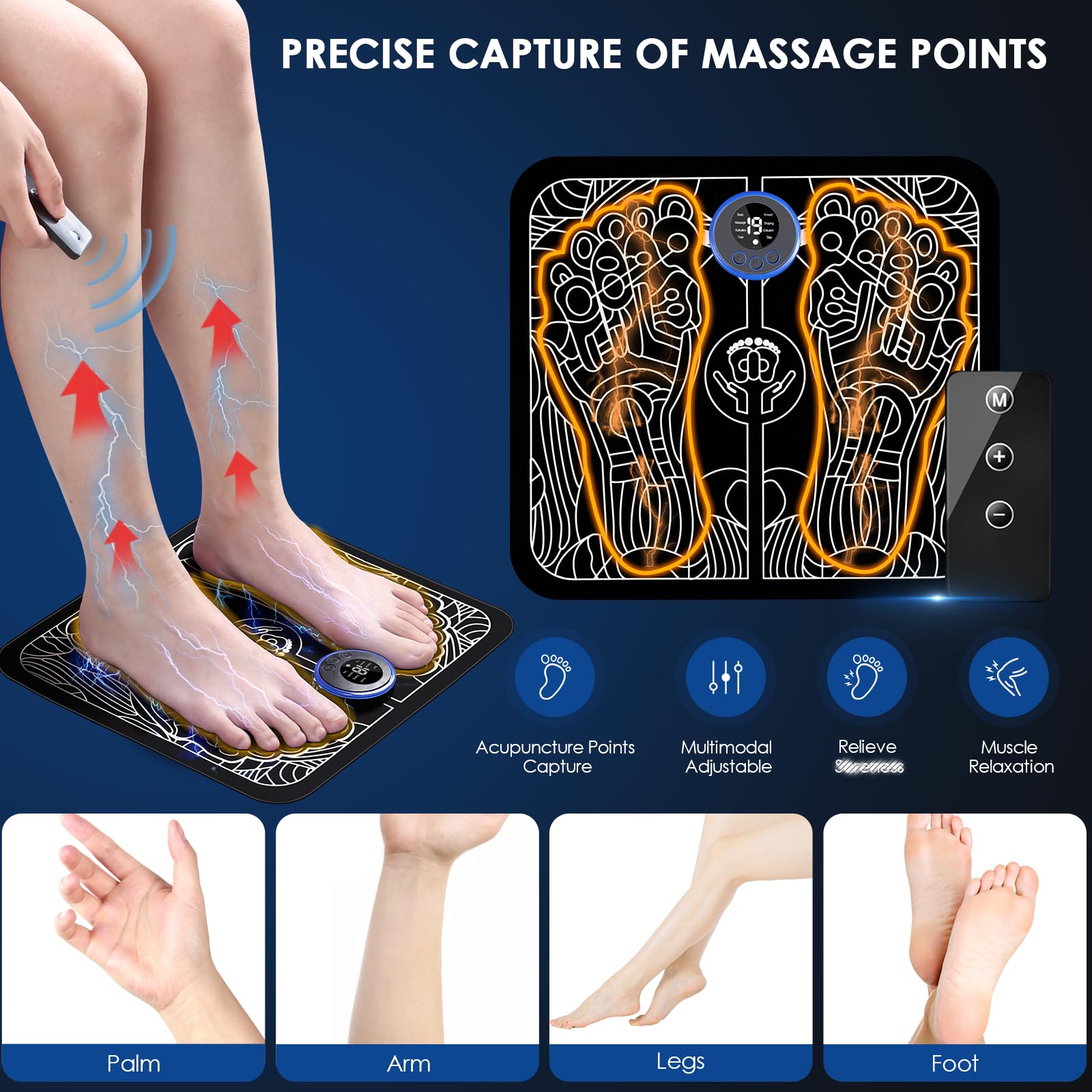 UVUBXT EMS Foot Stimulator - Portable Electric Foot Massager for Pain Relief & Relaxation | Compact Design for Home, Office & Travel Use | Perfect for Muscle Recovery, Stress Relief & Improved Circulation