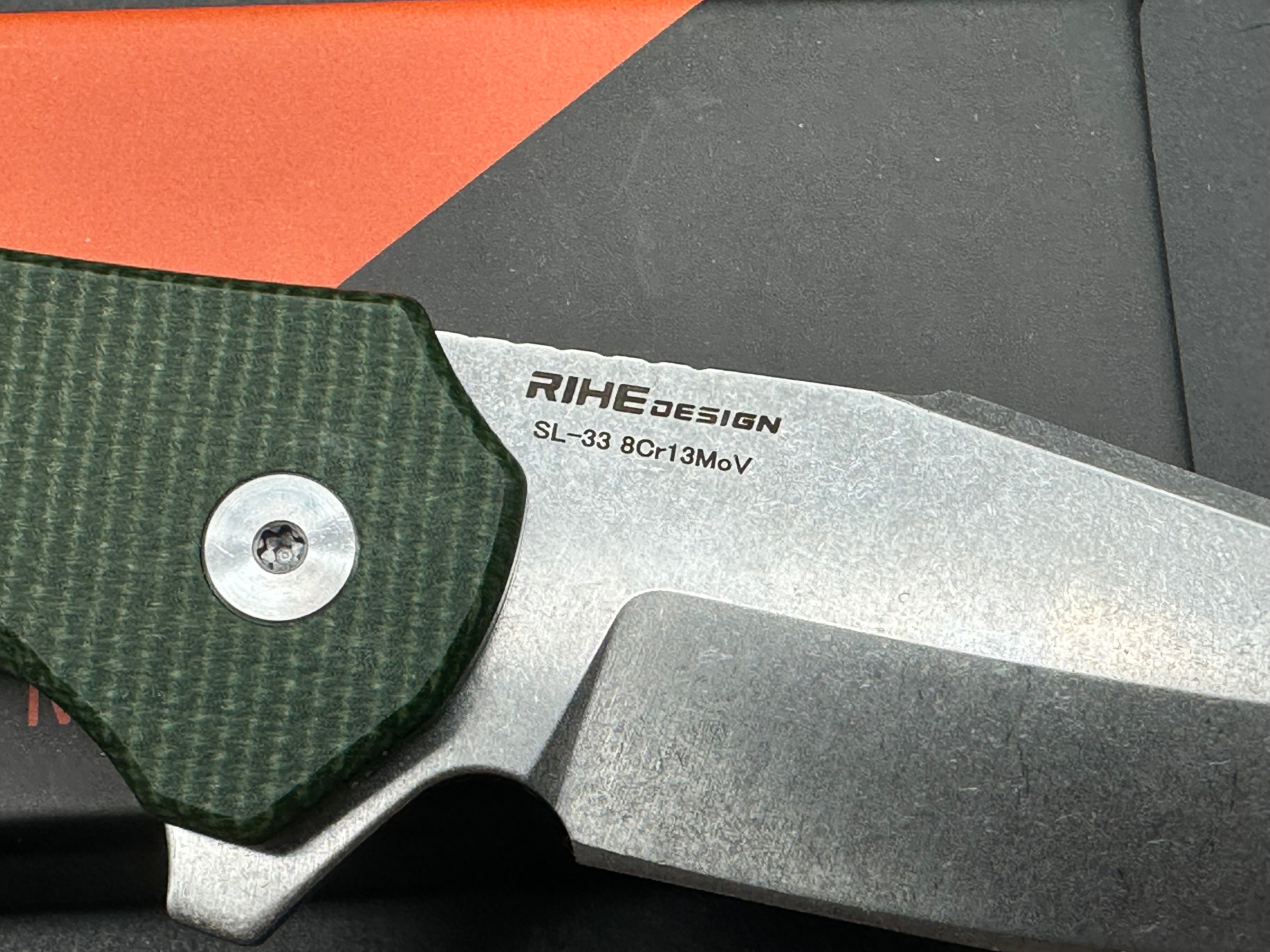 SIXLEAF Folding Pocket Knife with Green Micarta Handle - 8CR13MOV Stainless Steel Blade - Compact EDC Knife for Camping, Hiking & Outdoor Adventures