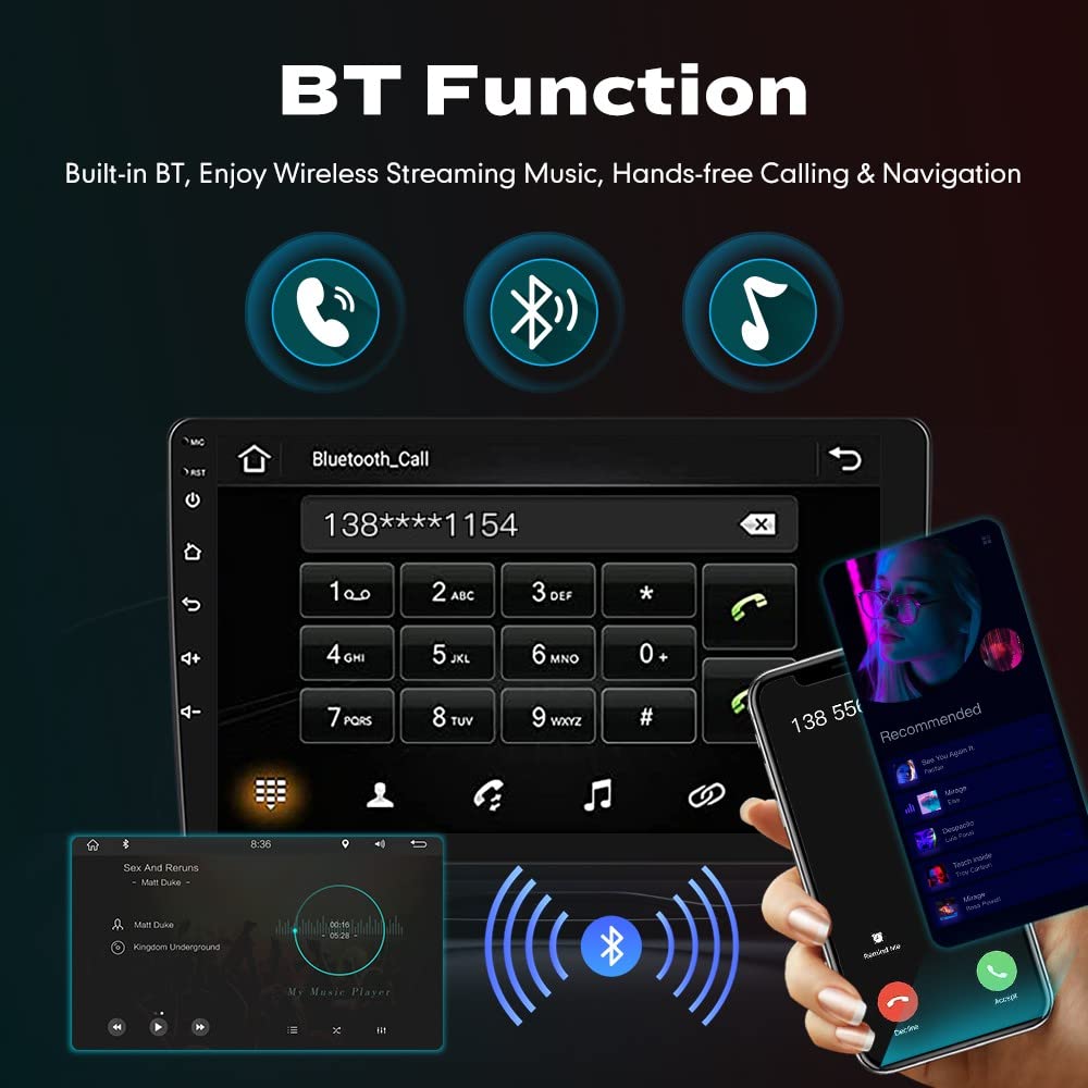 Universal Android 10 Car Stereo with GPS Navigation - 7 Inch Touch Screen Multimedia Player for All Vehicles - Perfect for Road Trips & Daily Commuting