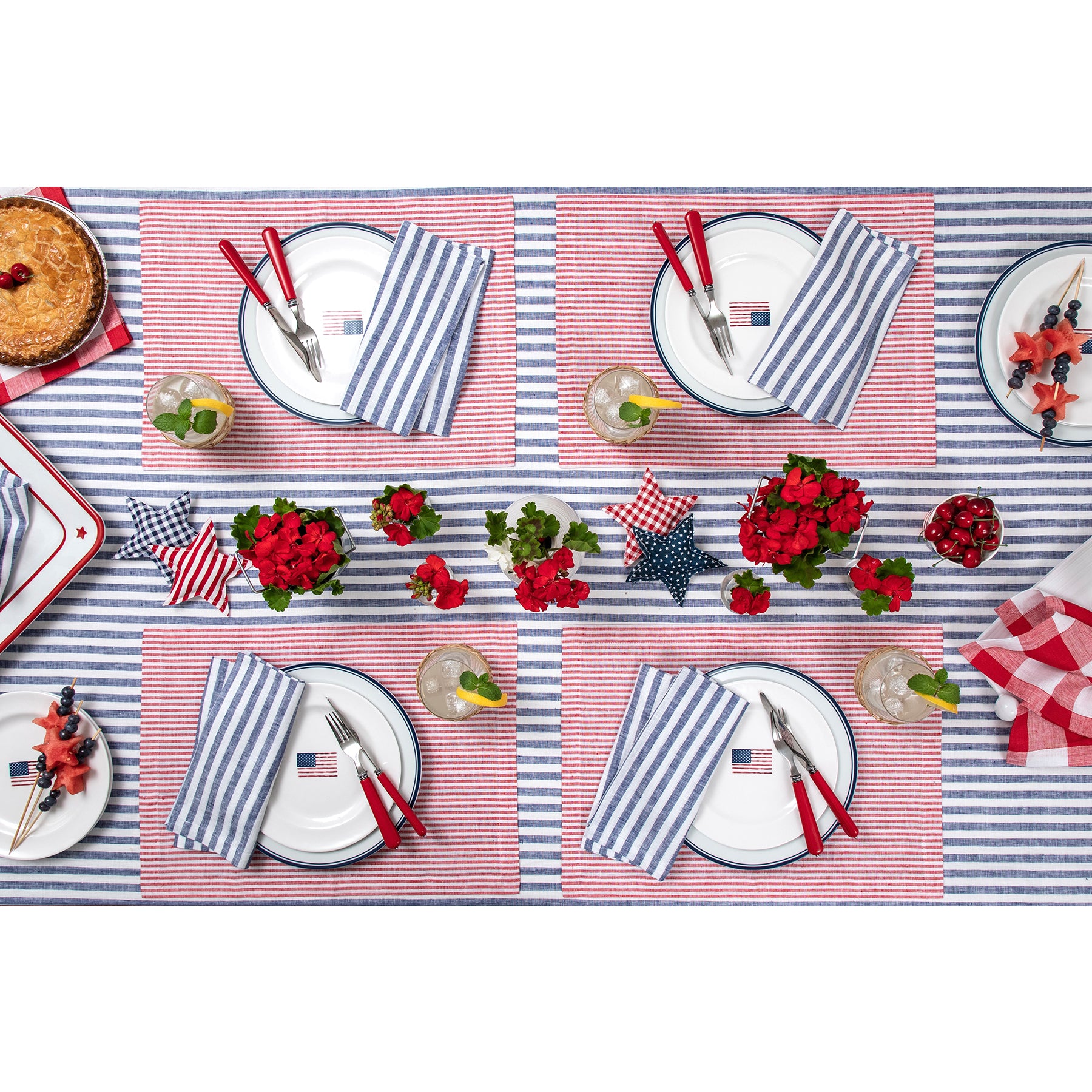 Premium Narrow Stripe Placemats Set of 4 - Elegant Table Mats for Dining, Kitchen Decor, and Party Settings - Perfect for Everyday Use, Holiday Dinners & Special Occasions