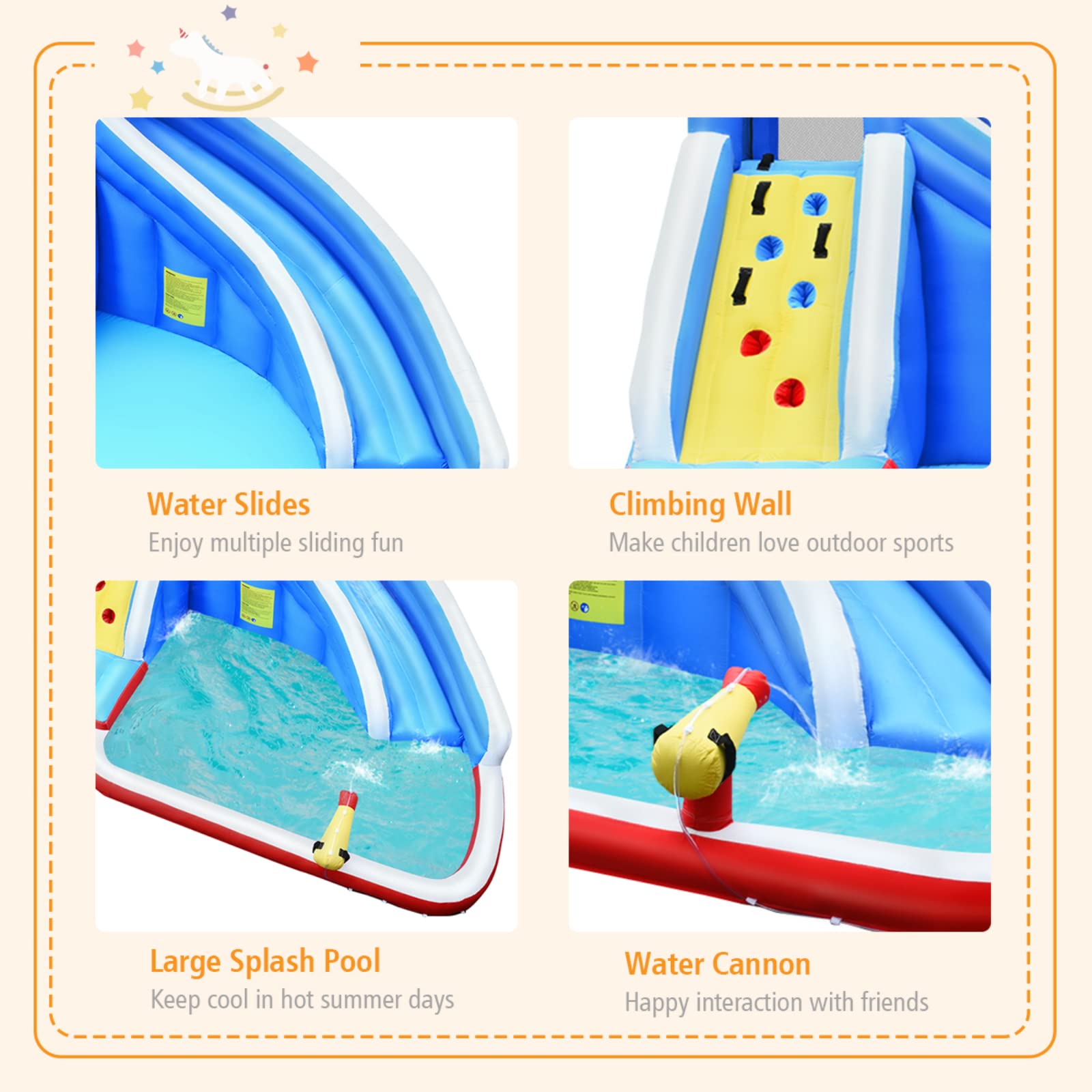 BOUNTECH Inflatable Water Slide with Shark Theme - 18ft Long Slide, Splash Pool & 750W Blower - Backyard Water Park for Kids & Adults - Perfect for Summer Parties, Birthday Gifts & Outdoor Family Fun