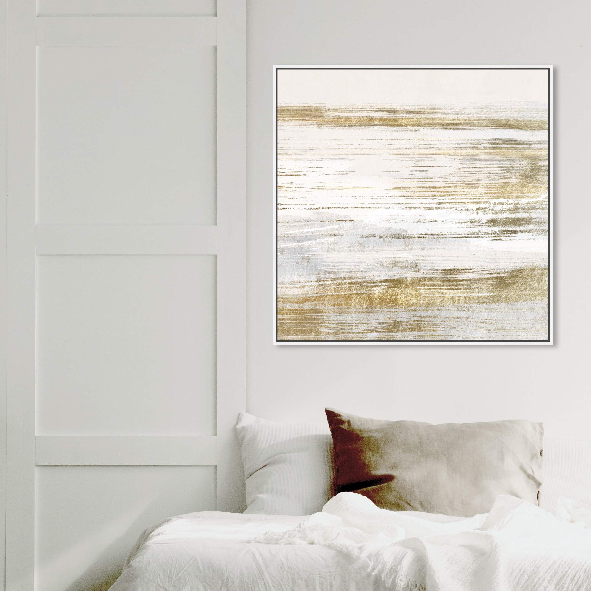 Abstract Wall Art Canvas Prints 'Blush Romance Gold' - 30x30 Inch White Framed Home Decor Painting by Oliver Gal Artist Co. | Perfect for Living Room, Bedroom & Office Wall Decor