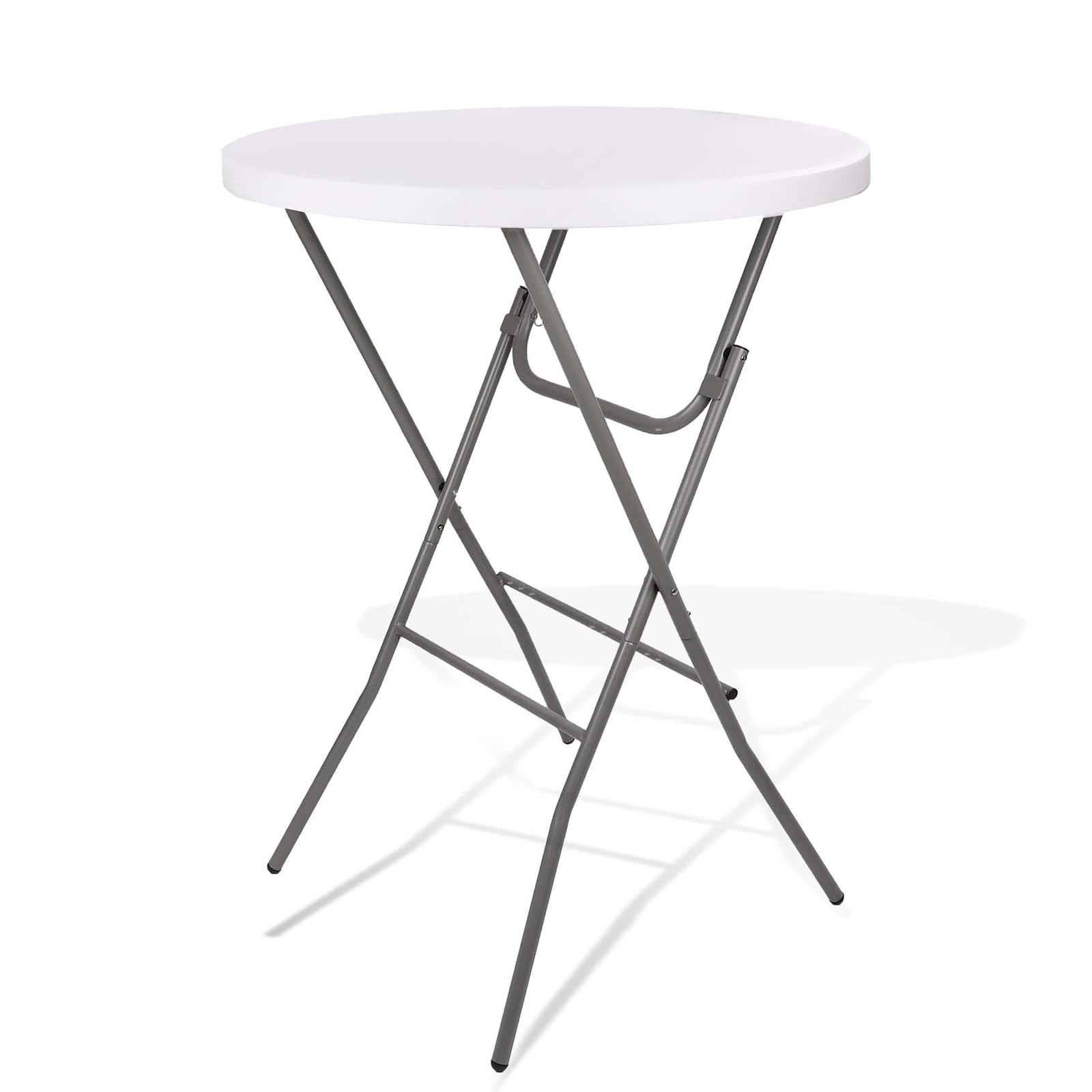 32 Inch Round Folding Cocktail Table - Portable Bar Height Table with Detachable Legs for Indoor & Outdoor Use - Perfect for Parties, Business Events, Speeches, and Home Entertaining
