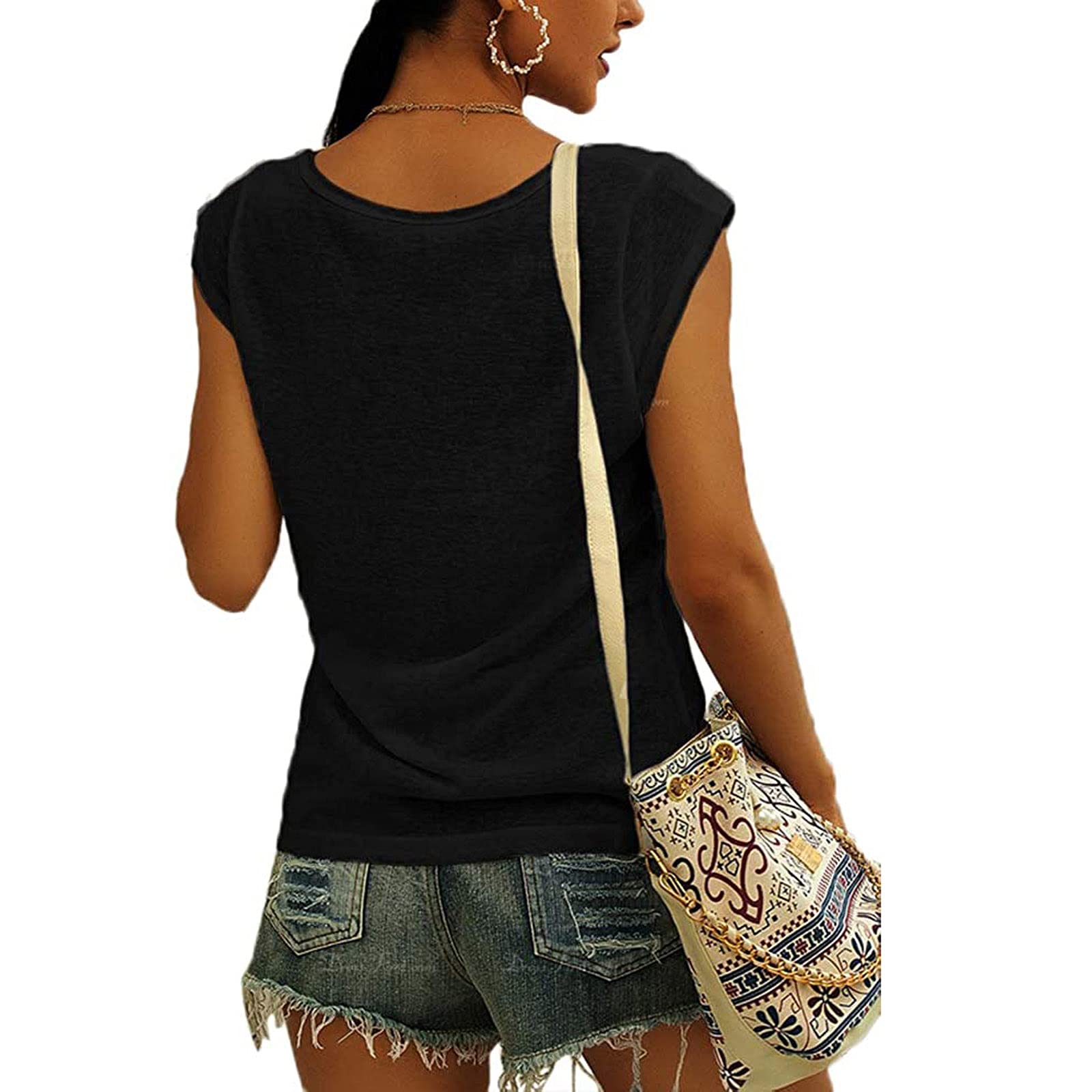 Trendy Women's Summer Tops 2023 - Breathable Cap Sleeve Casual Shirts & Loose Fit Tank Tops for Women - Perfect for Beach, Vacation and Everyday Wear