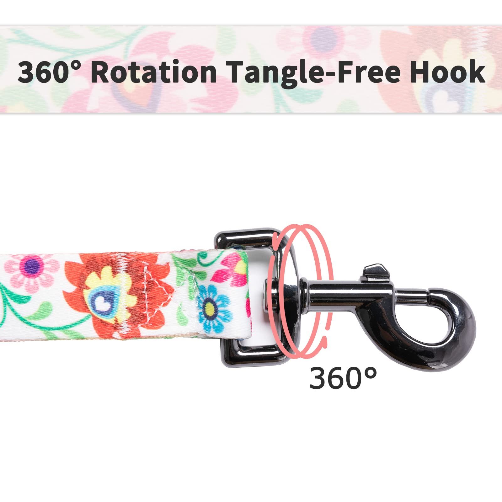 Ihoming Puppy Collar and Leash Set - White Floral Design for Small Dogs & Cats (XS, Up to 10LBS) - Perfect for Outdoor Walking, Running & Training - Ideal for Puppies, Kittens & Pet Fashion Lovers