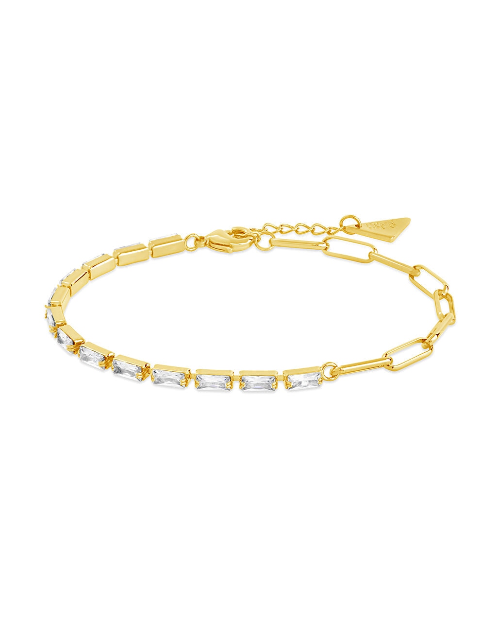 Hunter CZ Tennis & Paperclip Chain Bracelet for Women - Elegant Cubic Zirconia & Gold Plated Jewelry - Perfect for Parties, Weddings & Everyday Wear