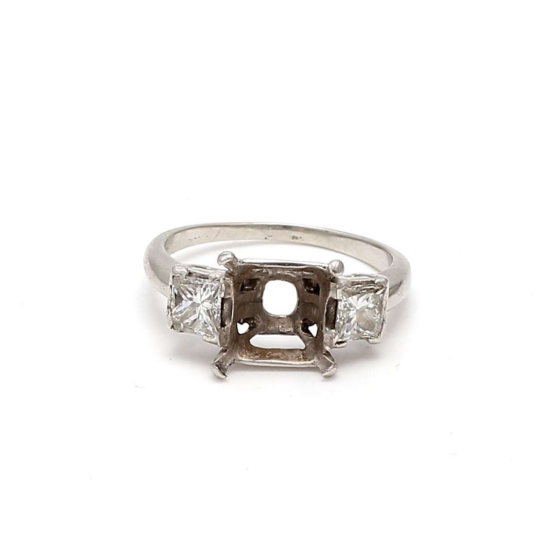1.00 Carat Princess Cut I SI1 Diamond Platinum Semi Mount Ring - Elegant Engagement & Wedding Band for Women, Perfect for Proposals, Anniversaries & Special Occasions
