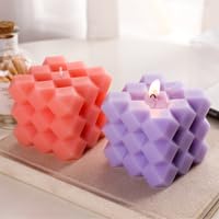 Vedini 3D 3 Layer Geometric Cube Silicone Candle Mold for DIY Candle Making - Reusable & Non-Stick (Code 114) - Perfect for Home Decor, Wedding Favors & Gift Making