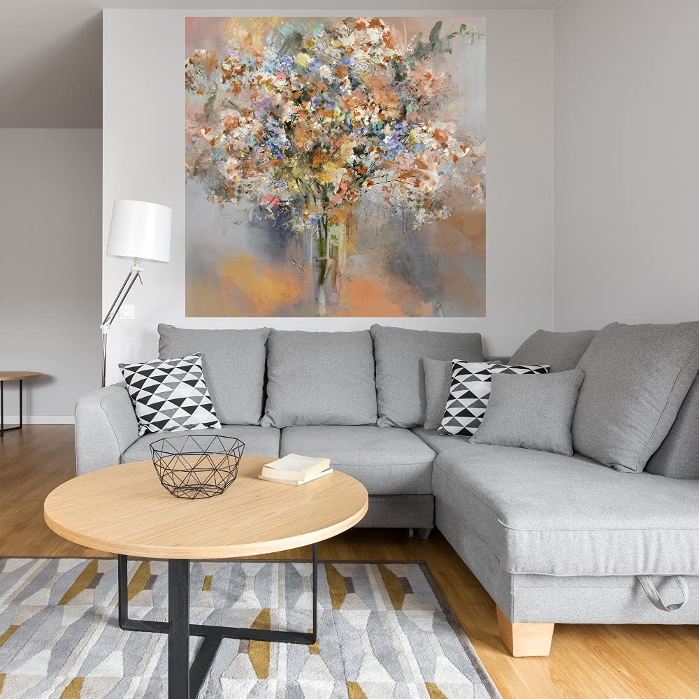 Tribeca II Fine Art Canvas Wall Decor - Modern Abstract Painting for Living Room, Bedroom, Office & More - Ready to Hang 32x32 Inch - Perfect for Home, Office & Commercial Spaces