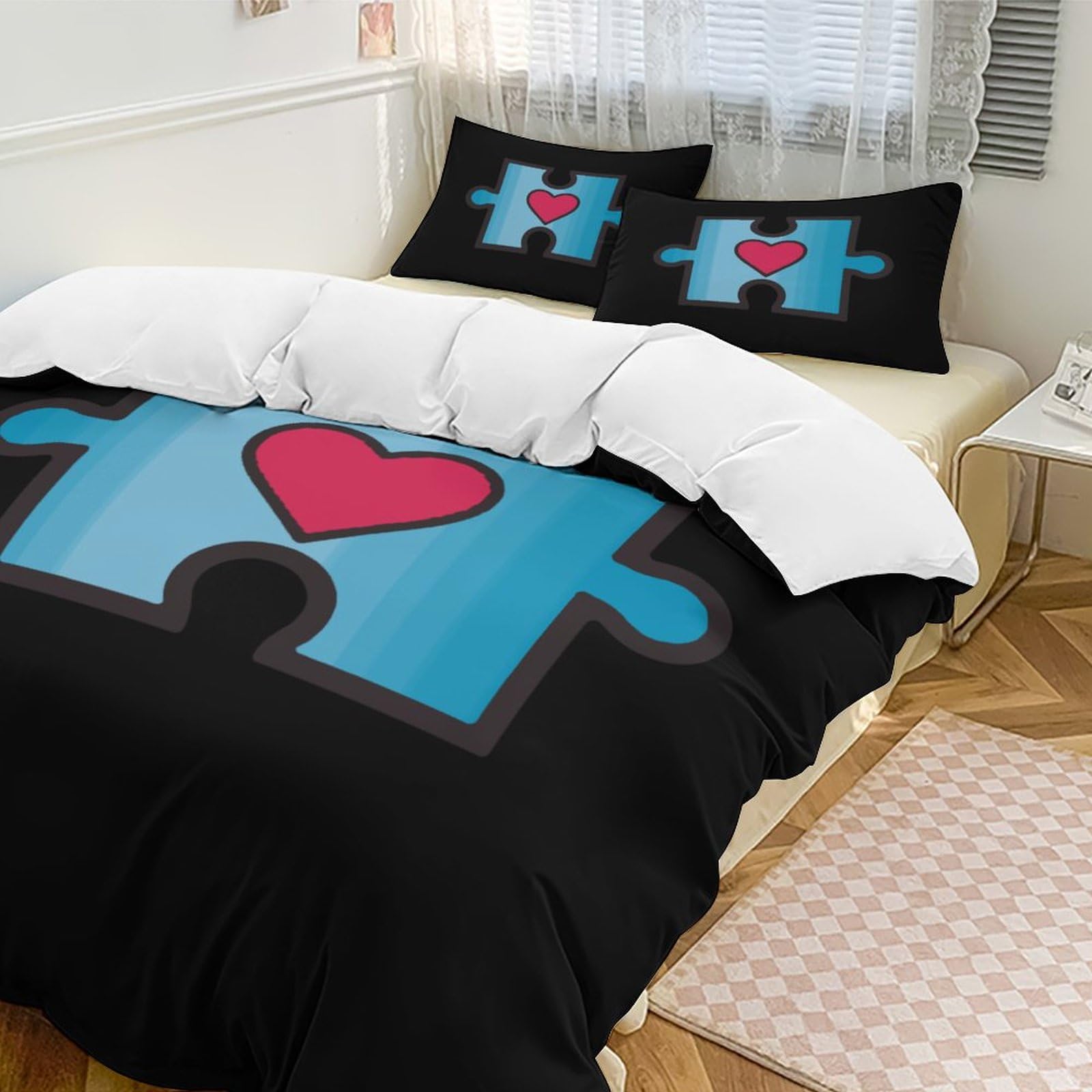 Autism Awareness 3-Piece Comforter Set - Soft Twin Size Bedding with 2 Pillowcases (90